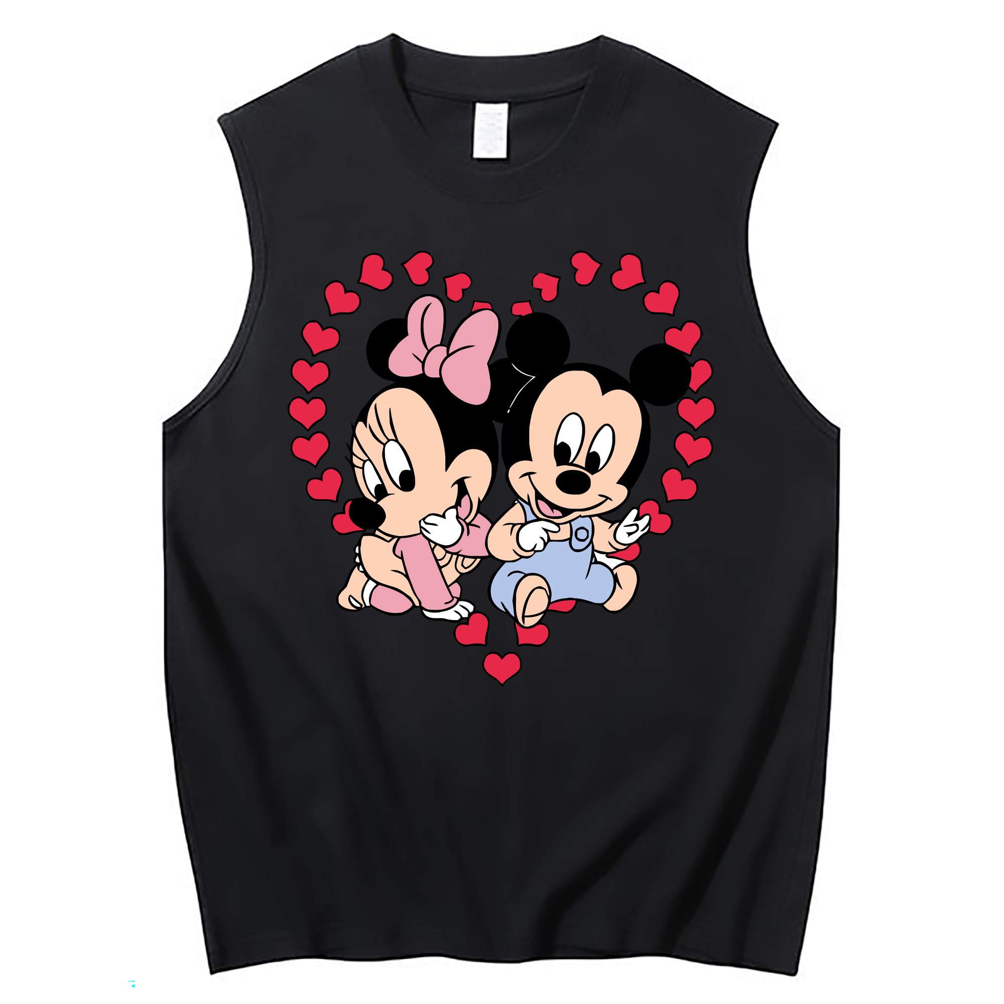 ミッキーマウス Mickey Mouse コットン100％タンクトップ（フロントプリント）