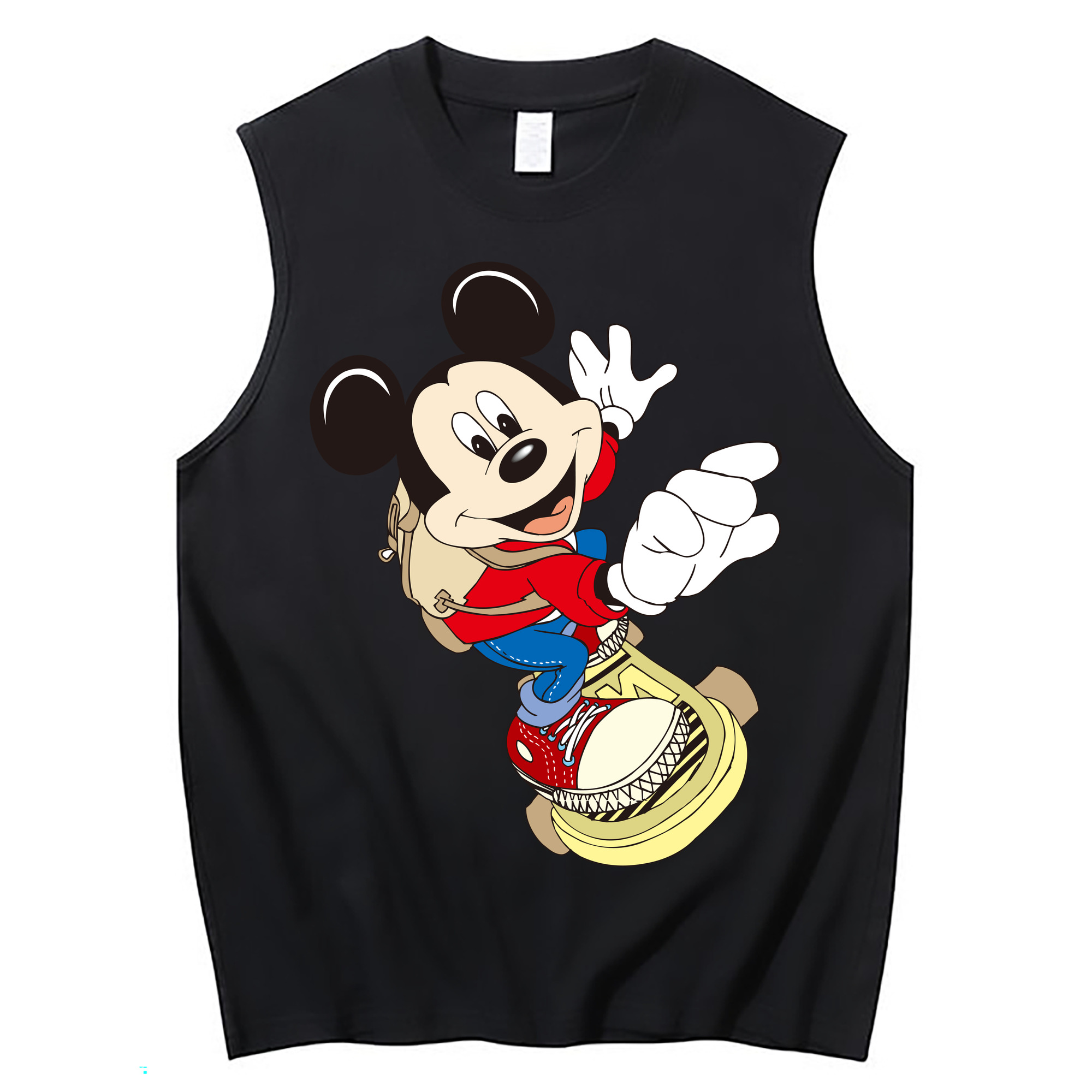 ミッキーマウス Mickey Mouse コットン100％タンクトップ（フロントプリント）