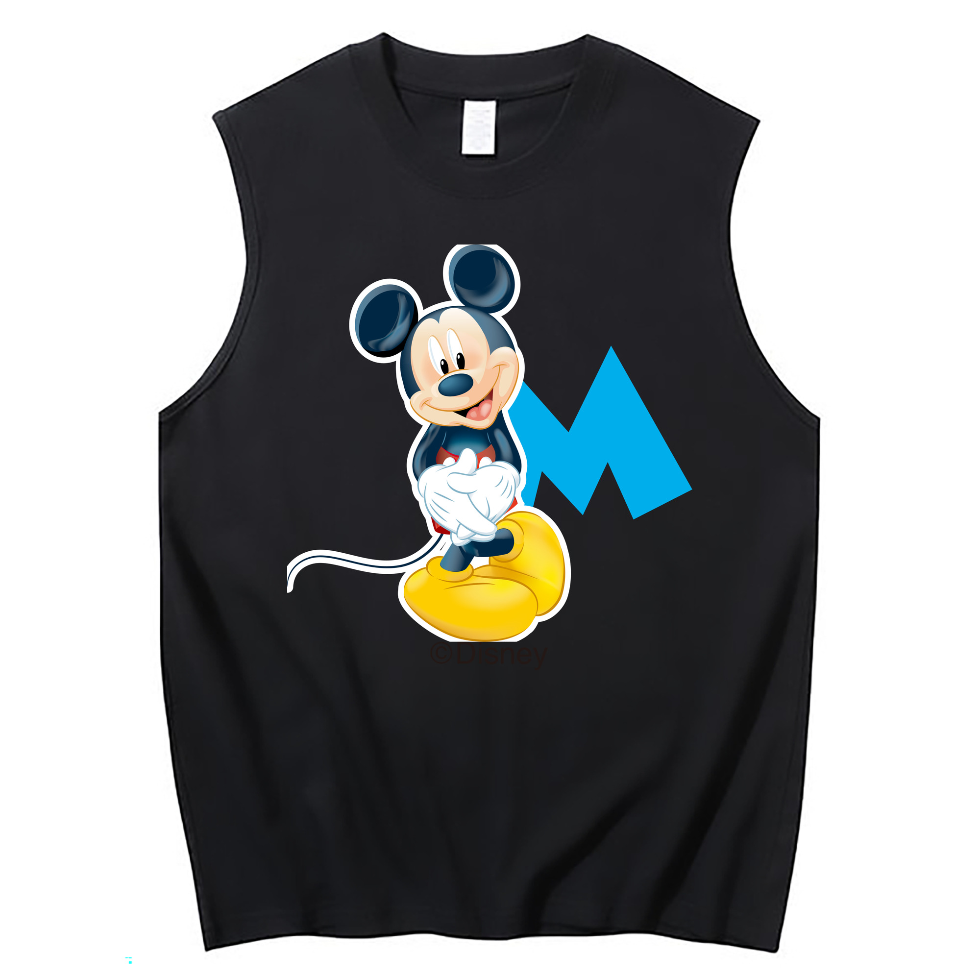 ミッキーマウス Mickey Mouse コットン100％タンクトップ（フロントプリント）