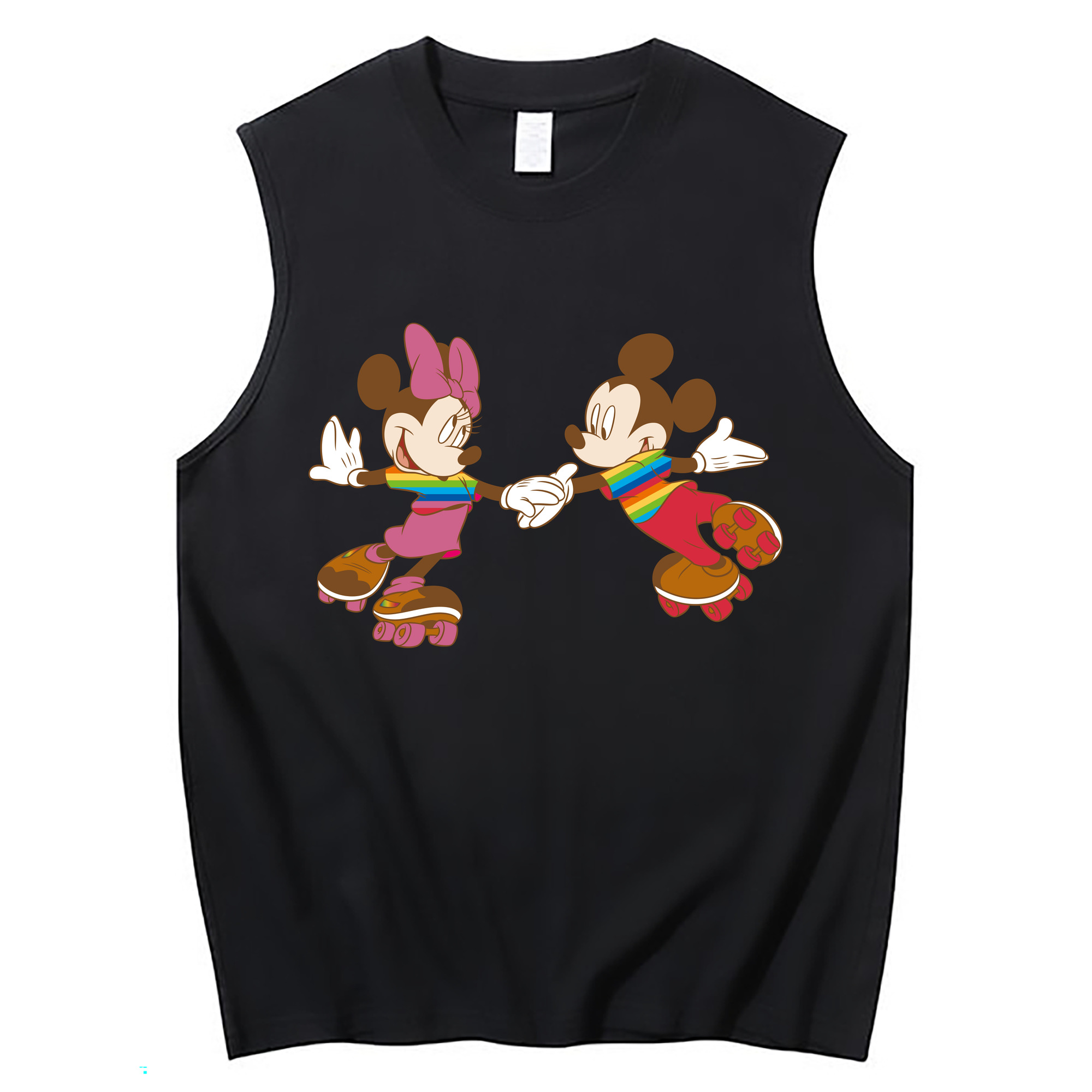 ミッキーマウス Mickey Mouse コットン100％タンクトップ（フロントプリント）