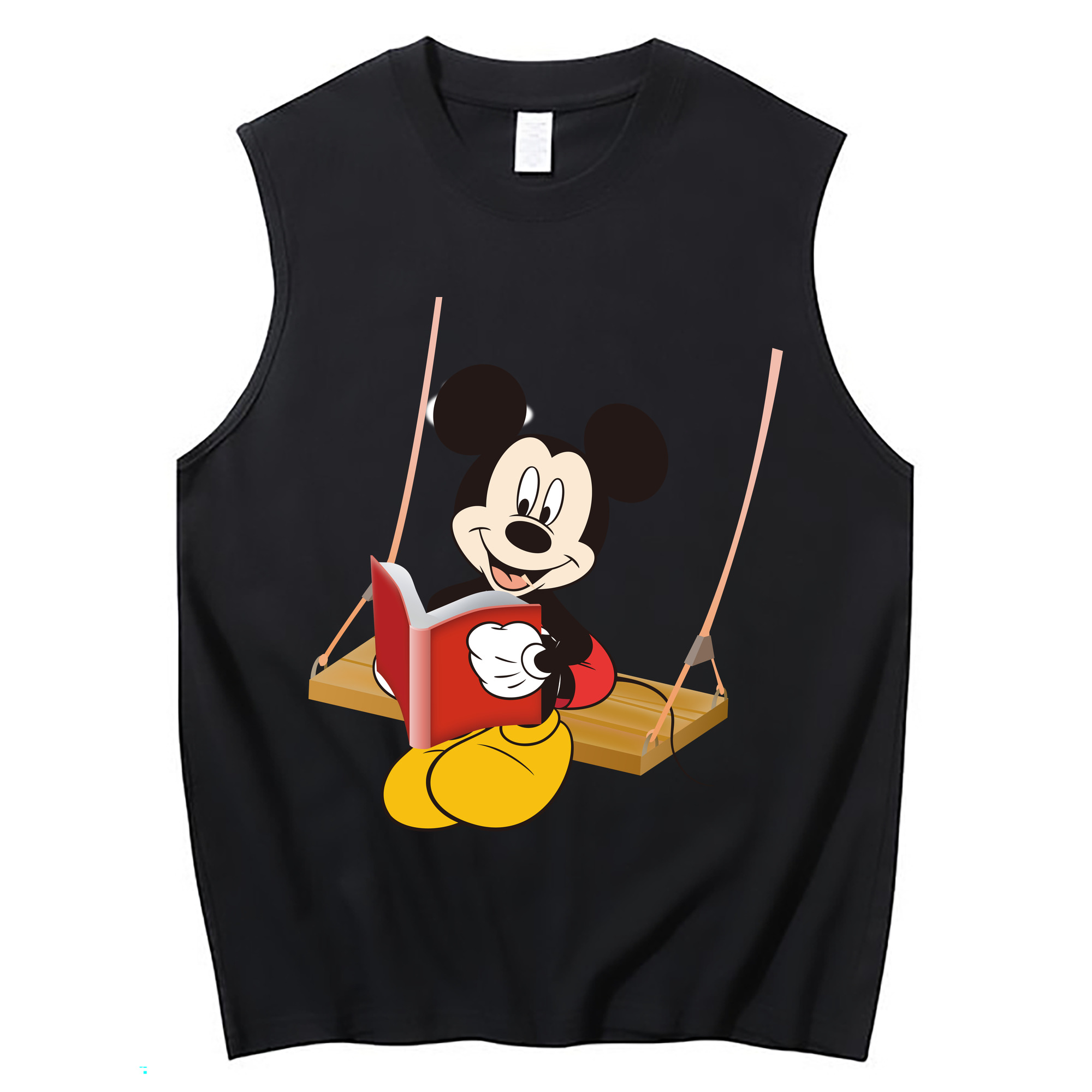 ミッキーマウス Mickey Mouse コットン100％タンクトップ（フロントプリント）