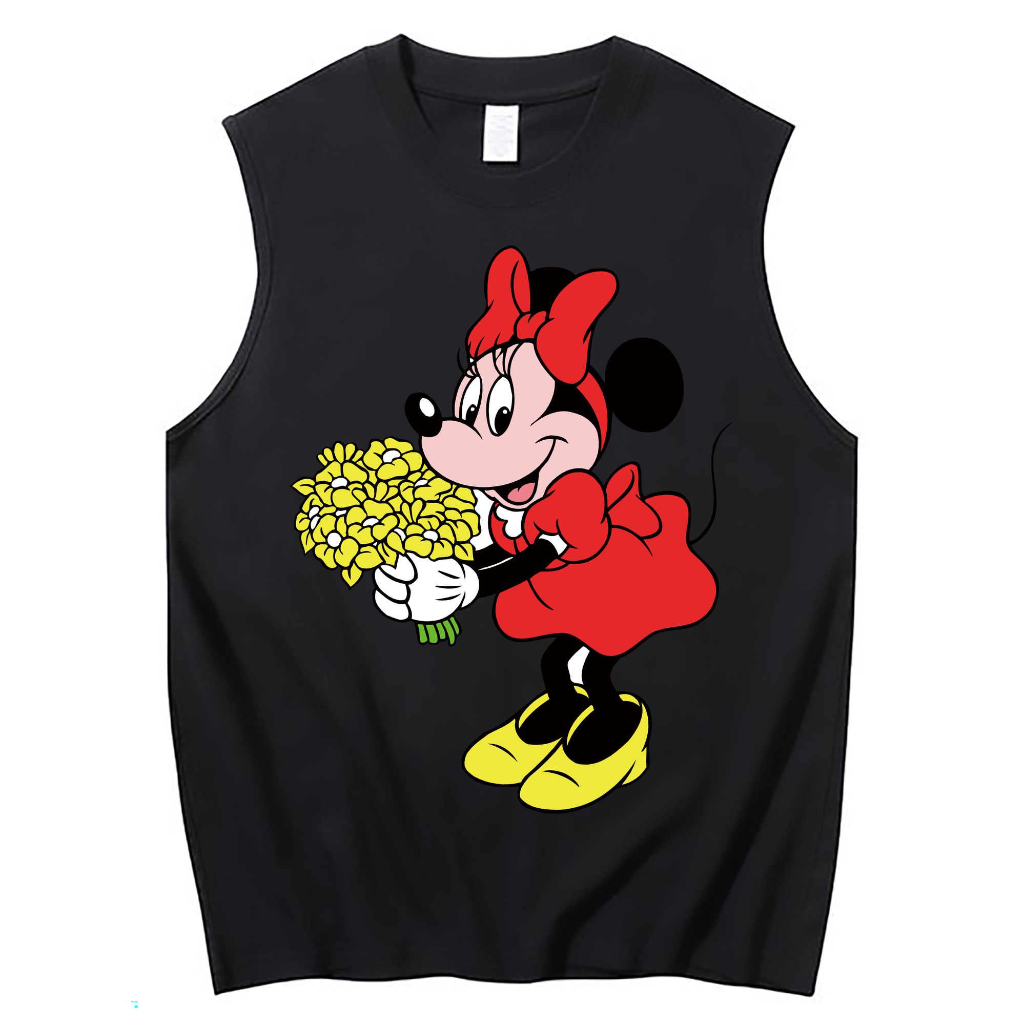 ミッキーマウス Mickey Mouse コットン100％タンクトップ（フロントプリント）