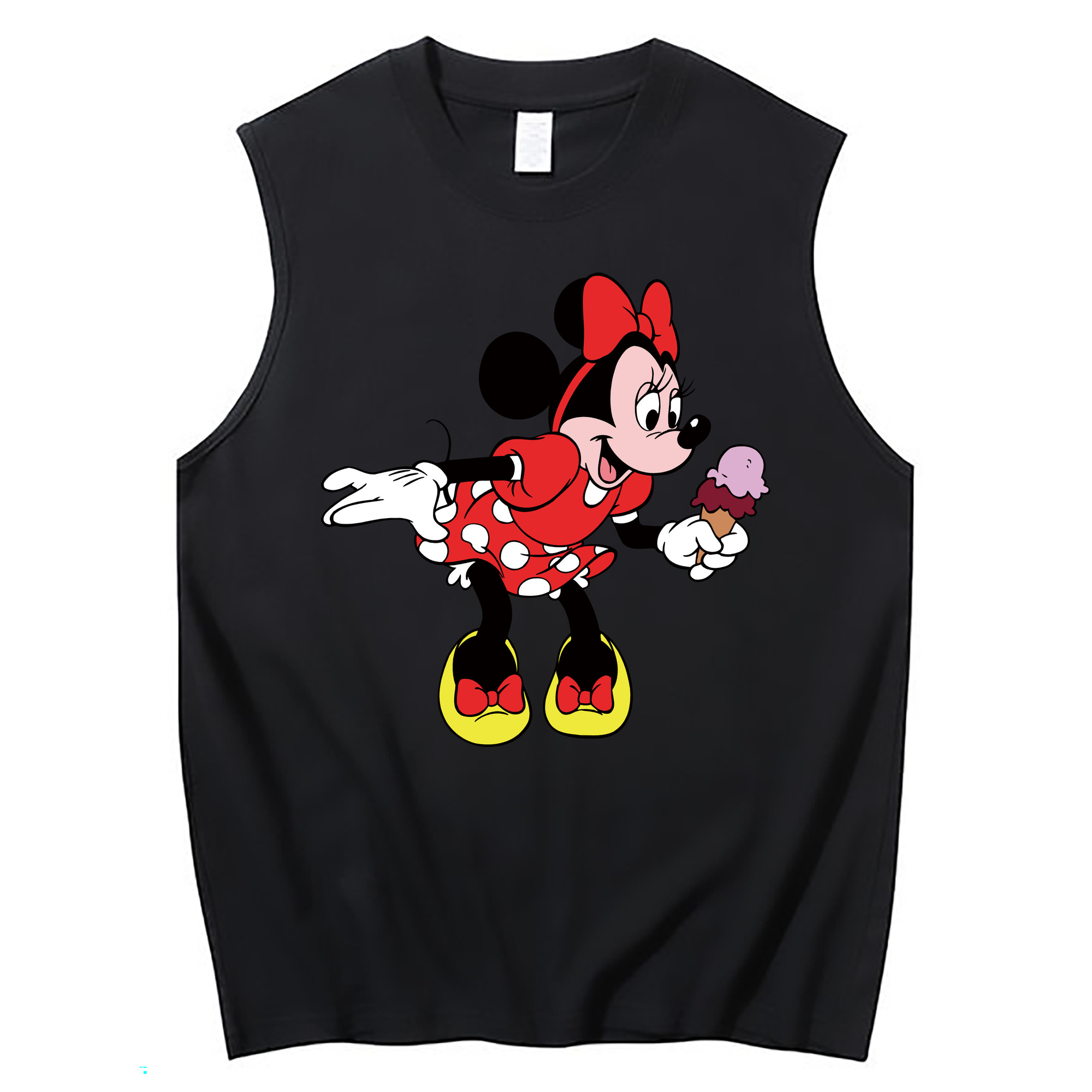 ミッキーマウス Mickey Mouse コットン100％タンクトップ（フロントプリント）