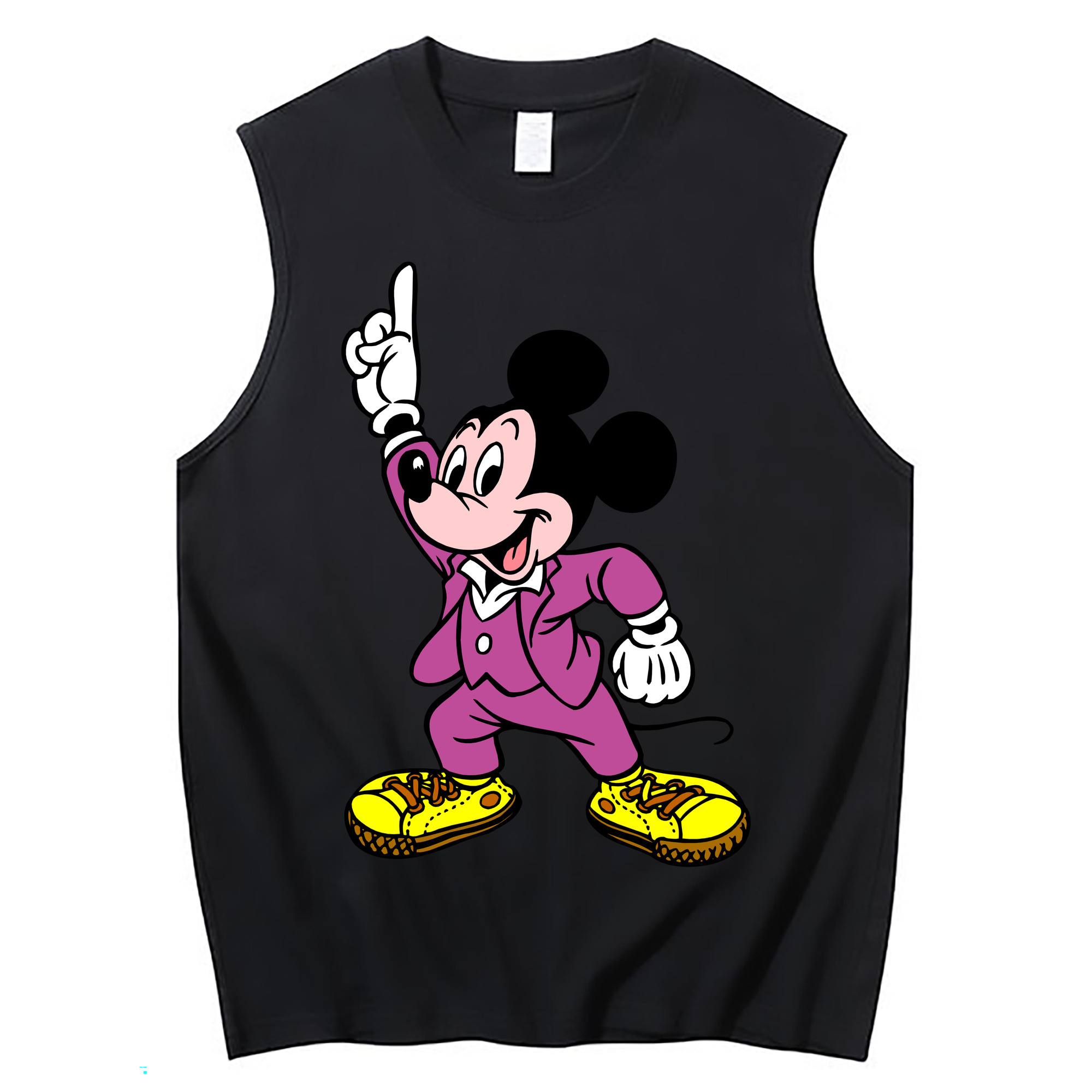 ミッキーマウス Mickey Mouse コットン100％タンクトップ（フロントプリント）