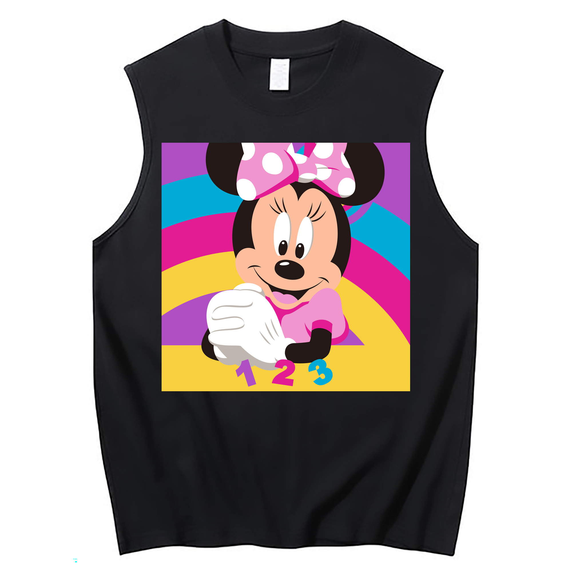 ミッキーマウス Mickey Mouse コットン100％タンクトップ（フロントプリント）