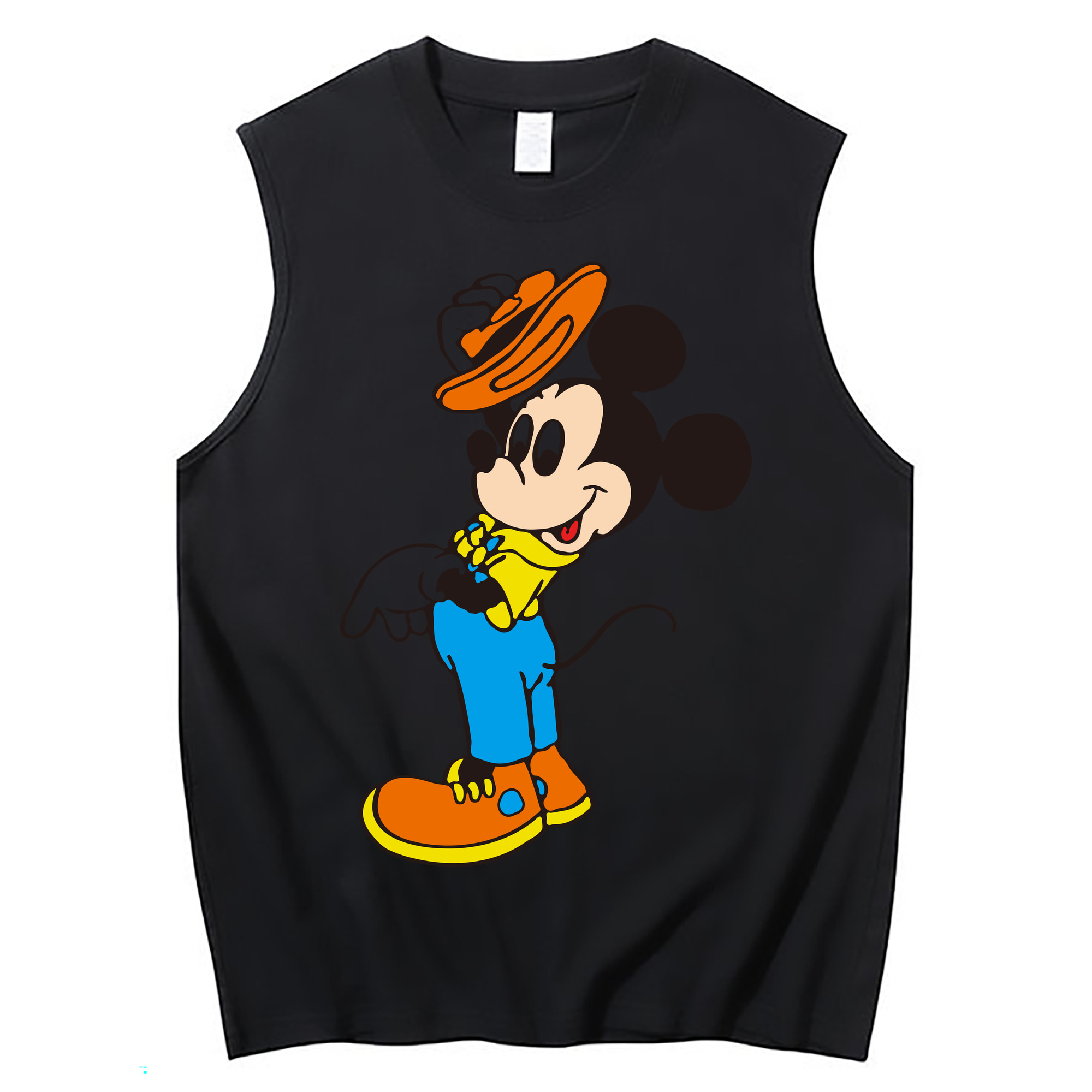 ミッキーマウス Mickey Mouse コットン100％タンクトップ（フロントプリント）