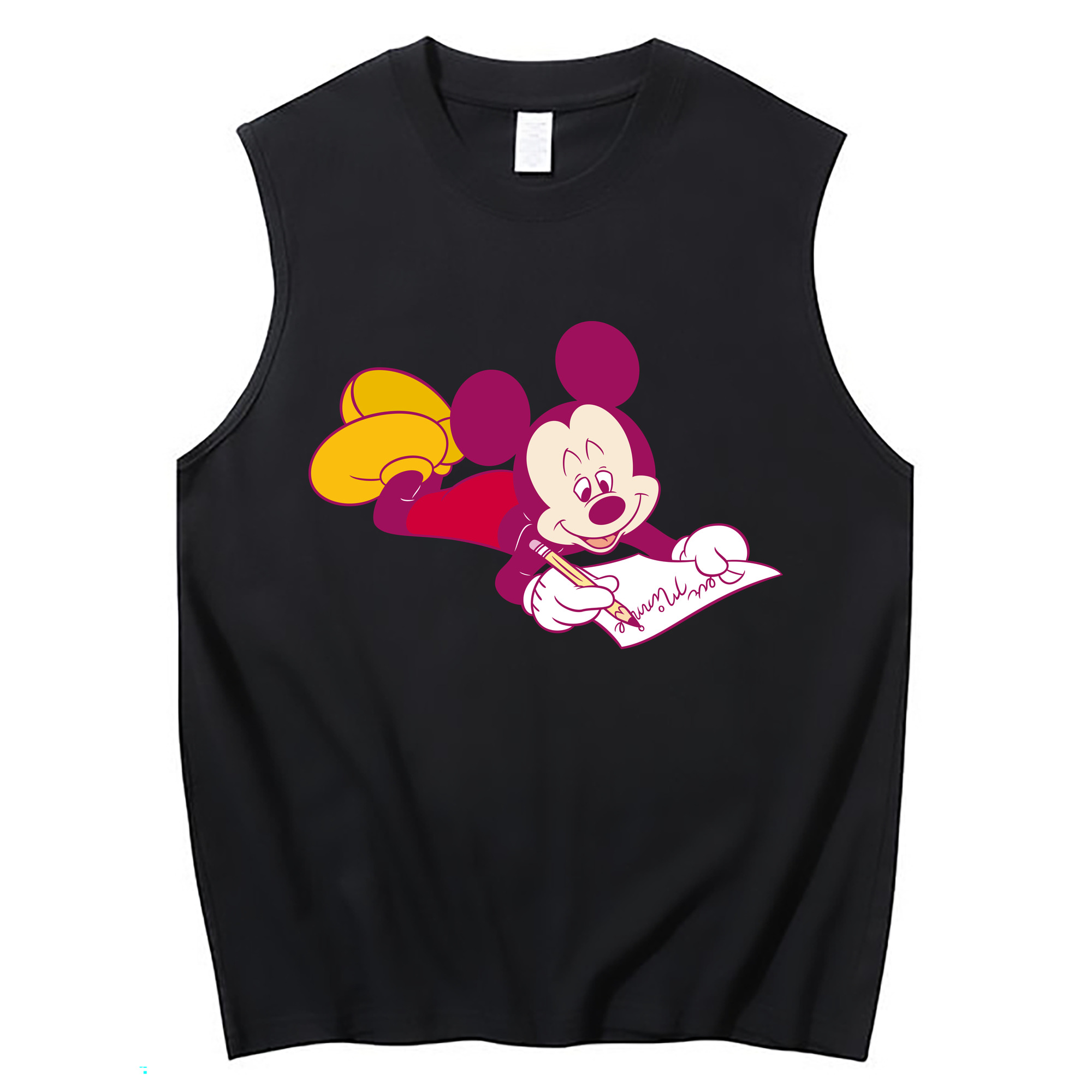 ミッキーマウス Mickey Mouse コットン100％タンクトップ（フロントプリント）