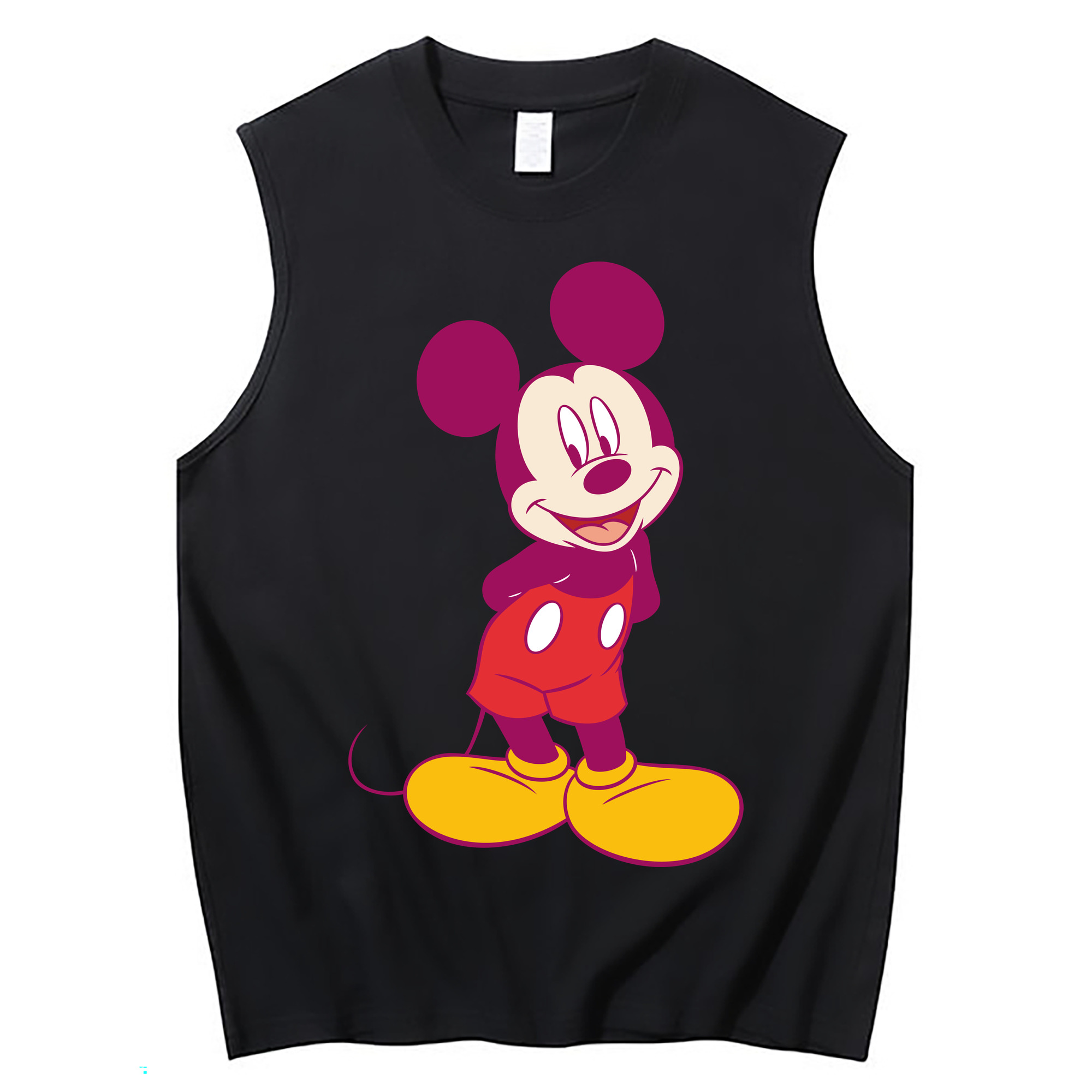 ミッキーマウス Mickey Mouse コットン100％タンクトップ（フロントプリント）