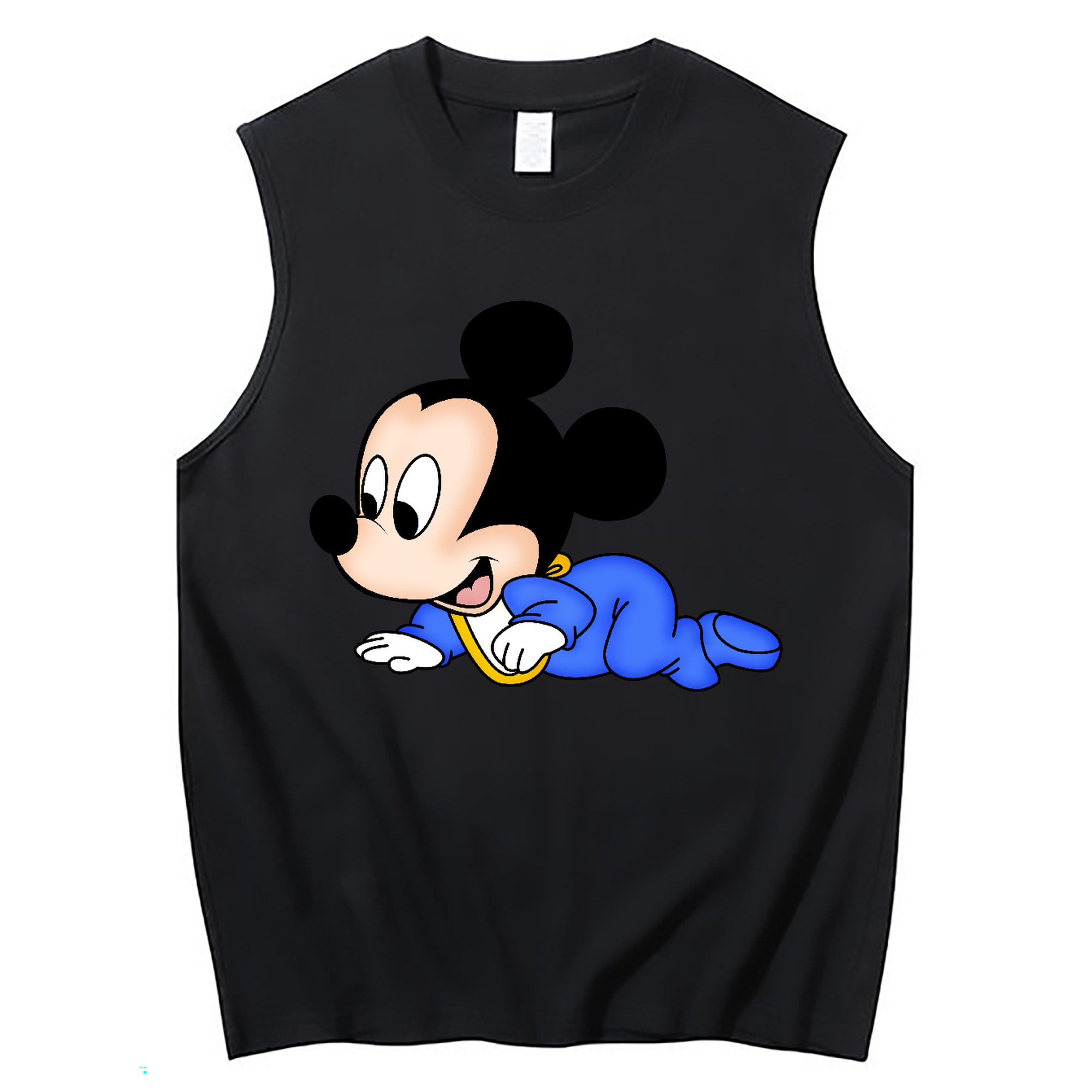 ミッキーマウス Mickey Mouse コットン100％タンクトップ（フロントプリント）