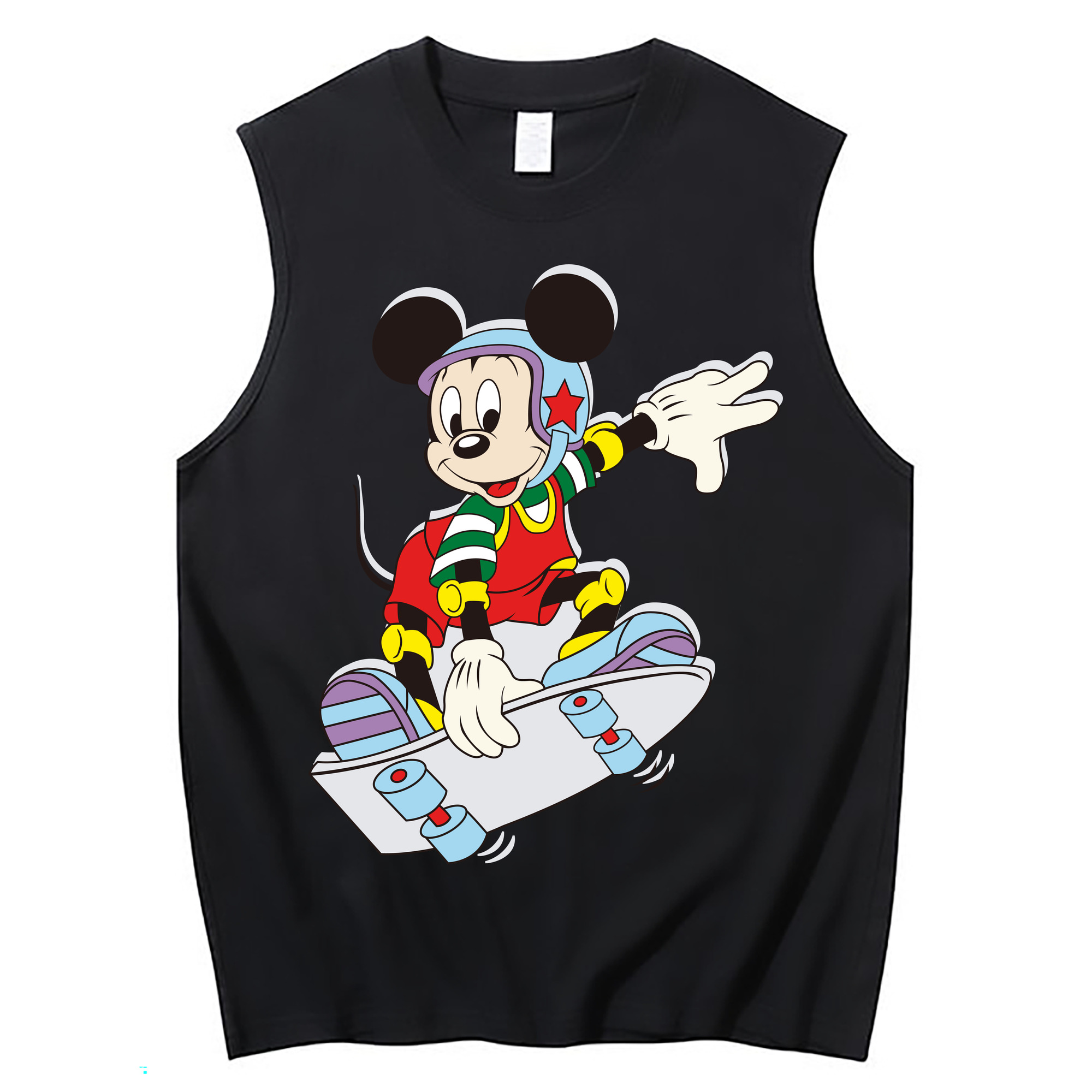 ミッキーマウス Mickey Mouse コットン100％タンクトップ（フロントプリント）