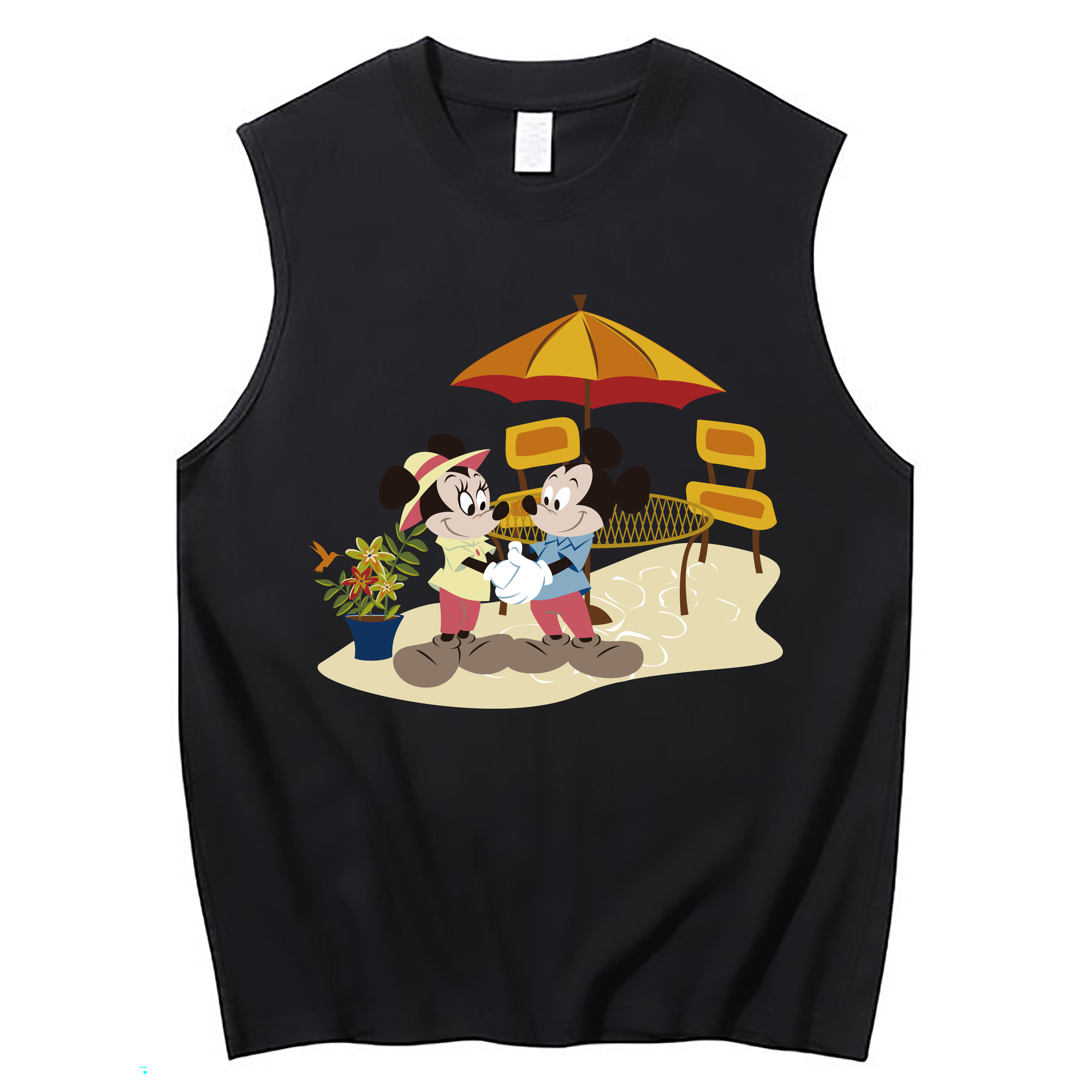 ミッキーマウス Mickey Mouse コットン100％タンクトップ（フロントプリント）