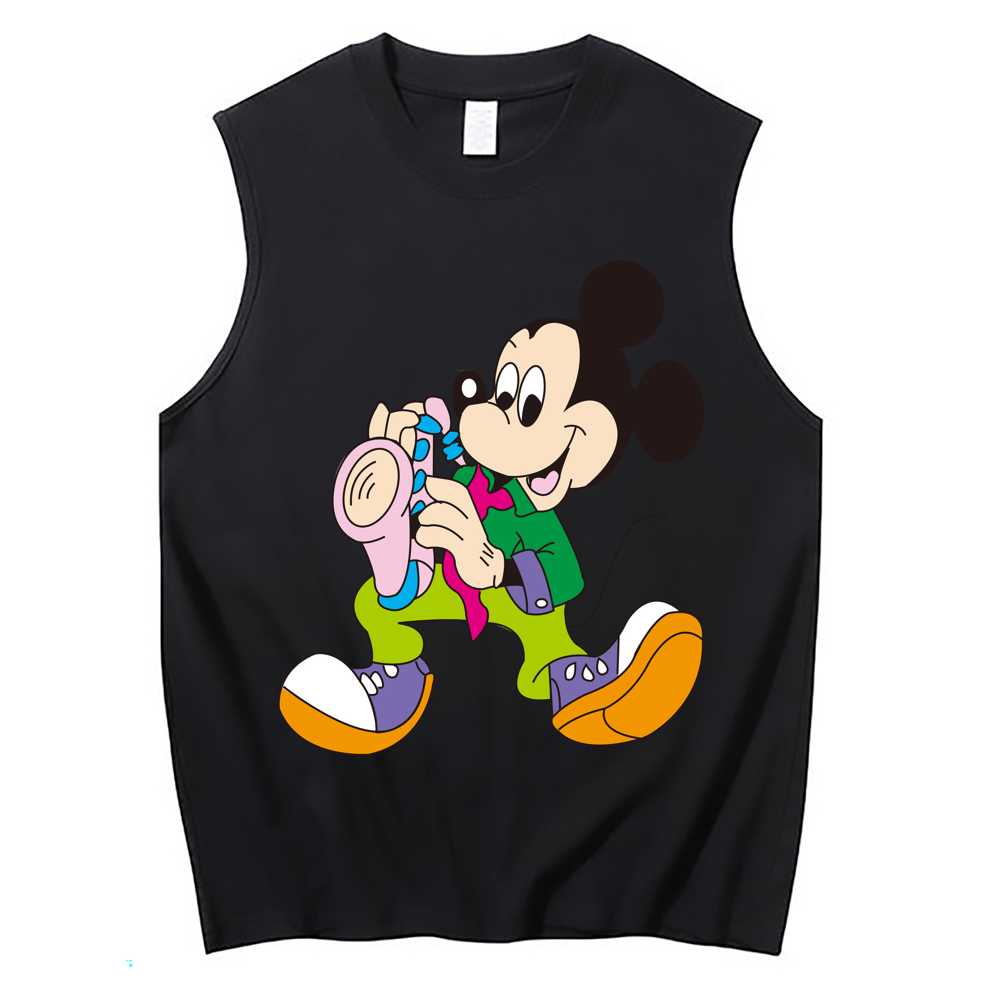 ミッキーマウス Mickey Mouse コットン100％タンクトップ（フロントプリント）