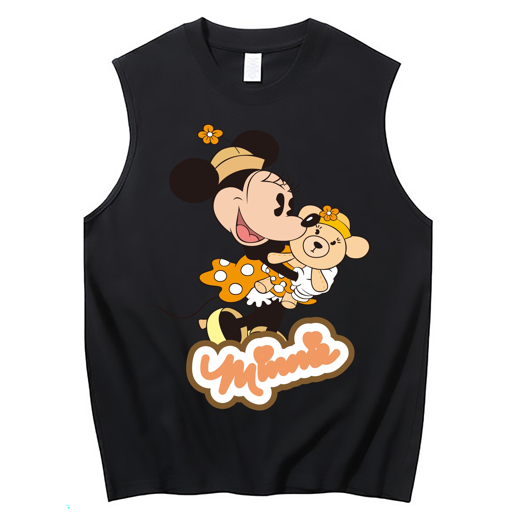 ミッキーマウス Mickey Mouse コットン100％タンクトップ（フロントプリント）
