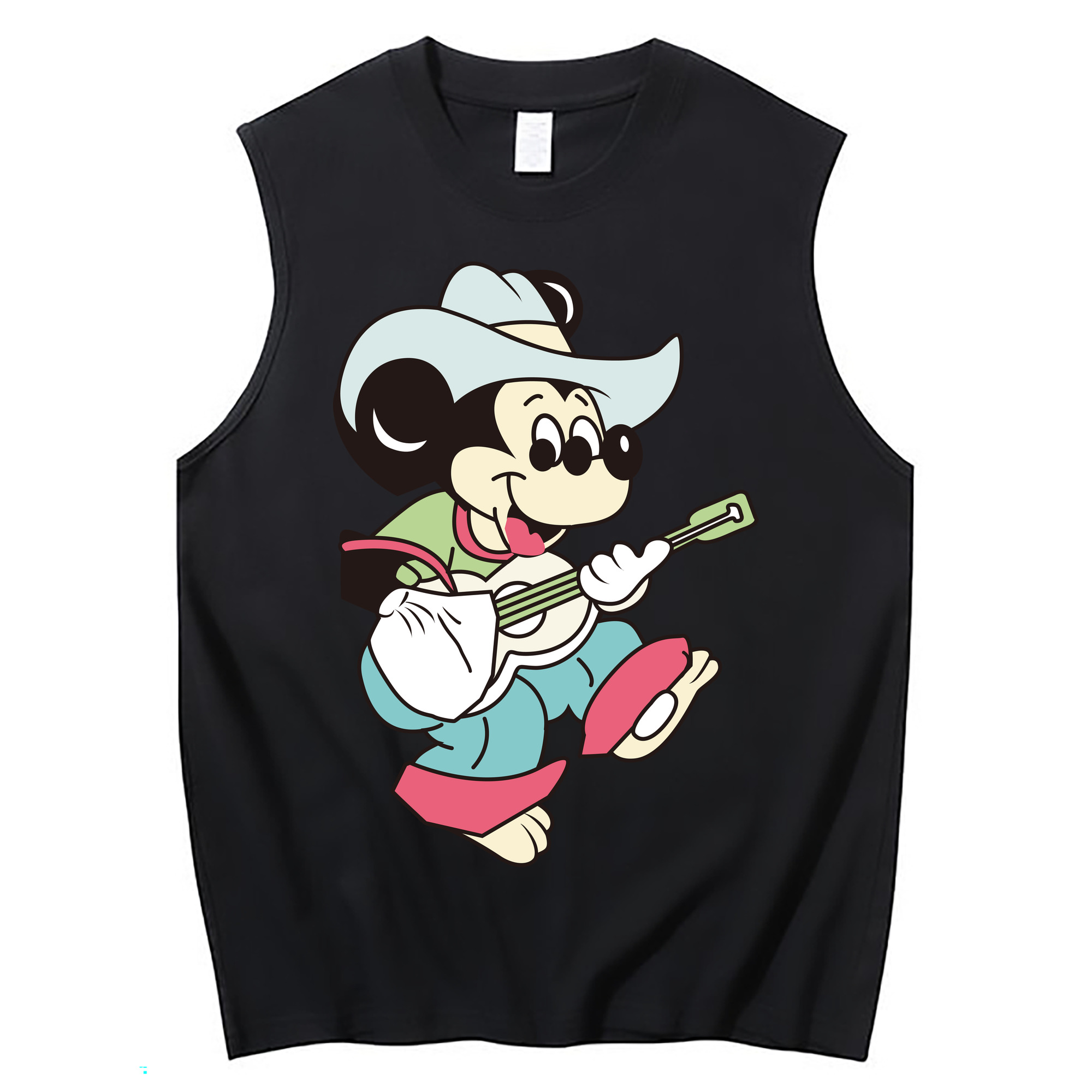 ミッキーマウス Mickey Mouse コットン100％タンクトップ（フロントプリント）