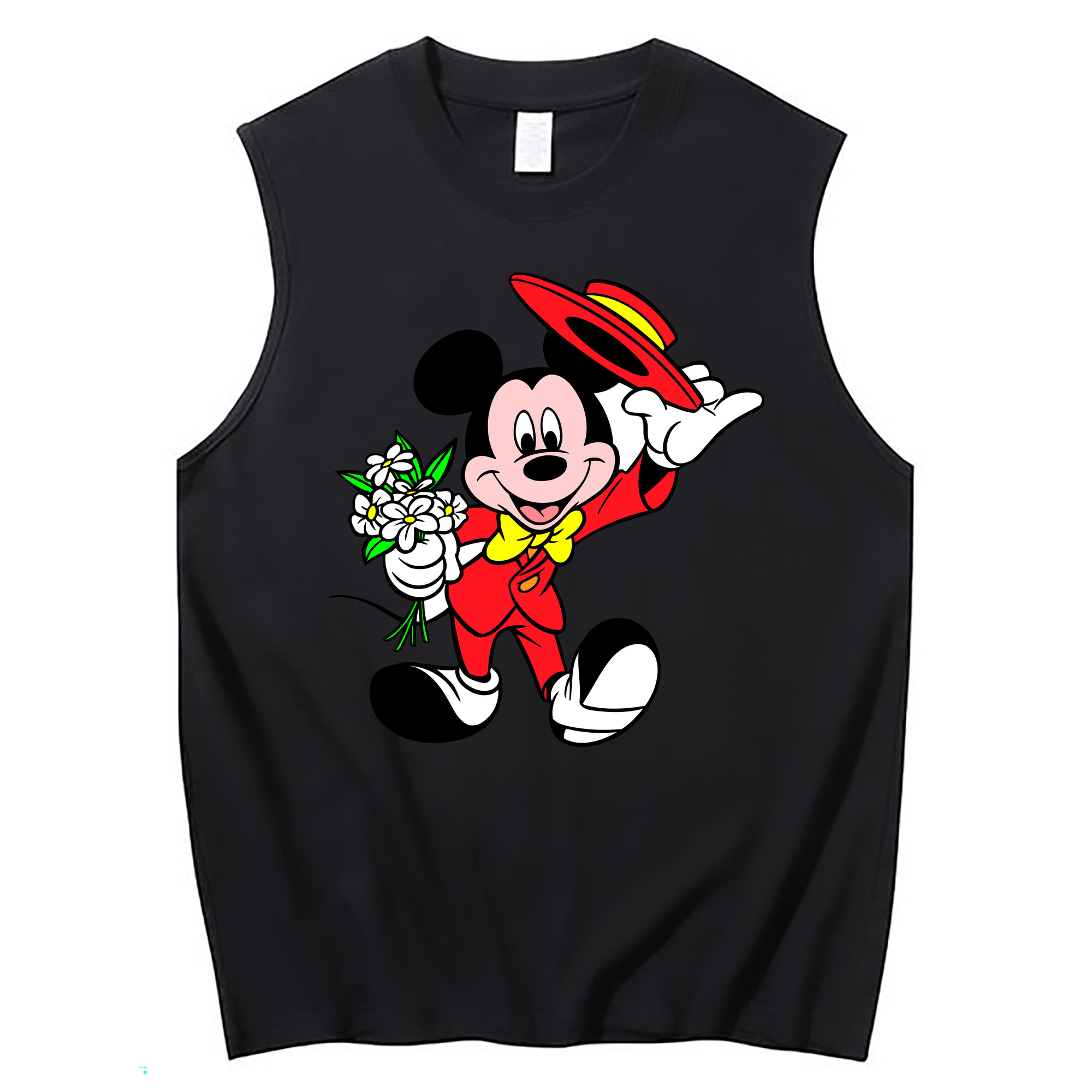 ミッキーマウス Mickey Mouse コットン100％タンクトップ（フロントプリント）