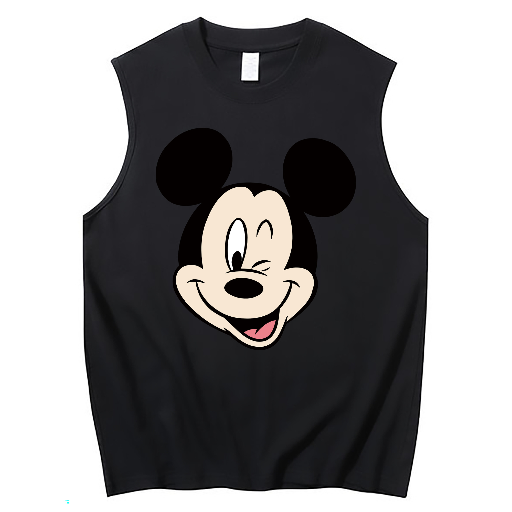ミッキーマウス Mickey Mouse コットン100％タンクトップ（フロントプリント）
