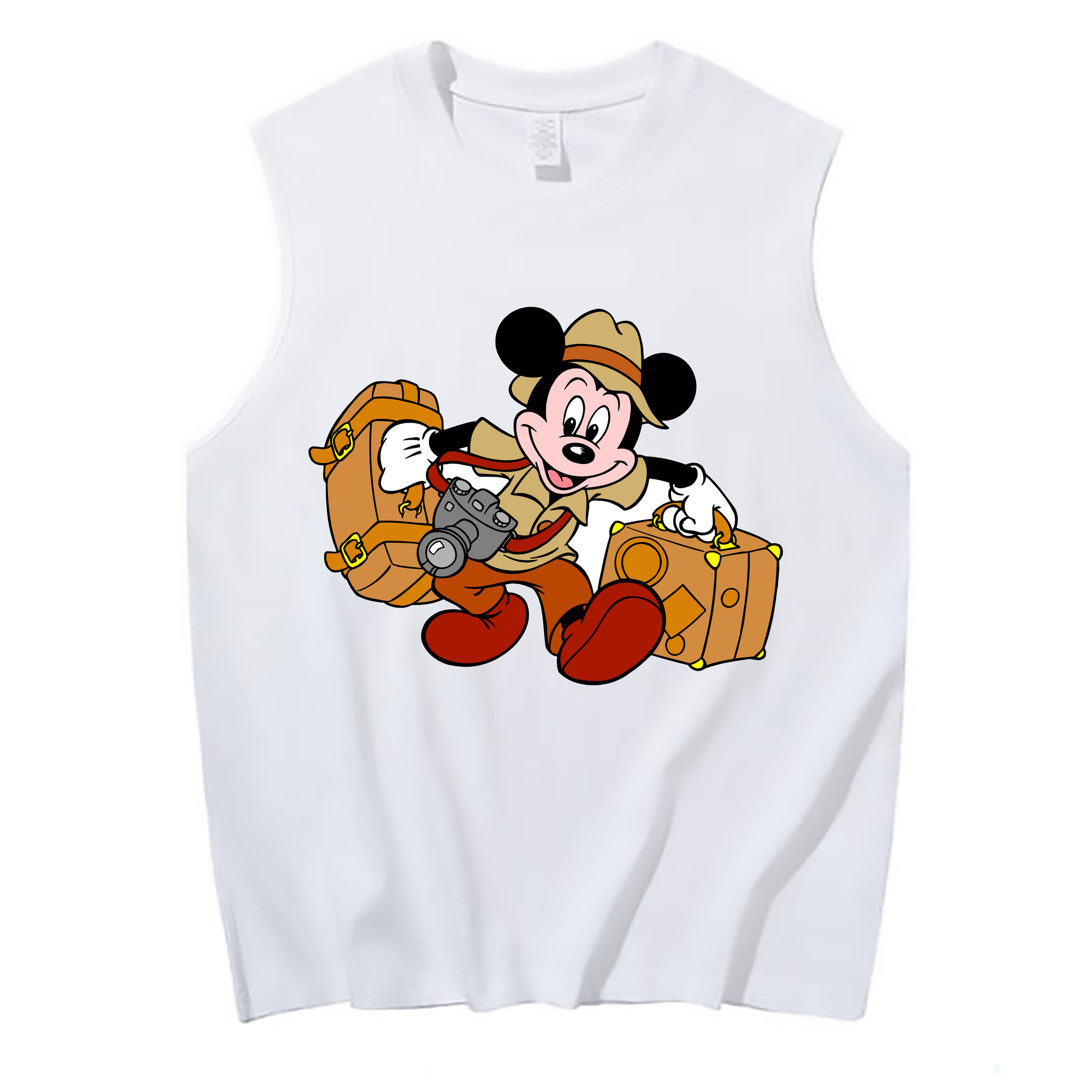ミッキーマウス Mickey Mouse コットン100％タンクトップ（フロントプリント）