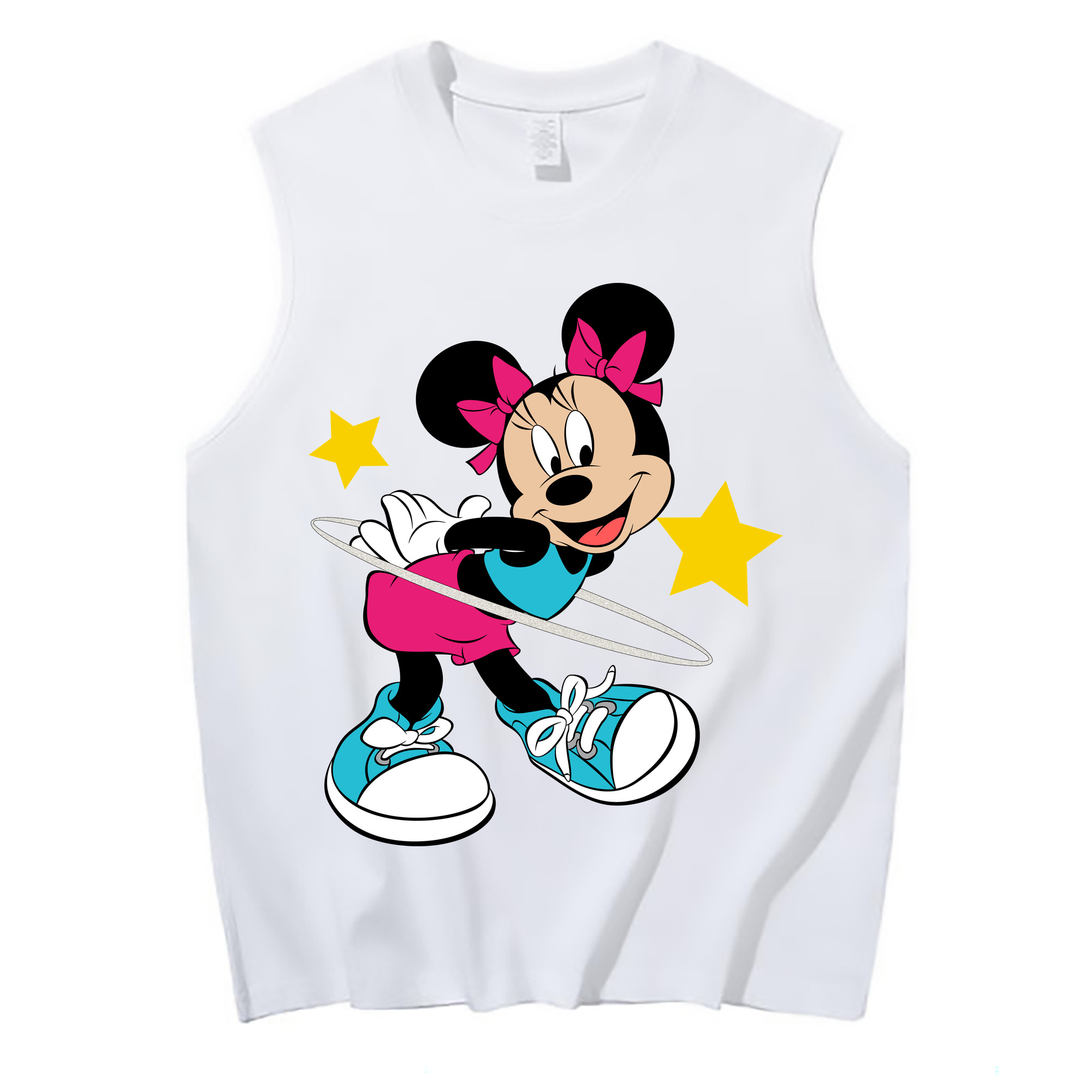 ミッキーマウス Mickey Mouse コットン100％タンクトップ（フロントプリント）