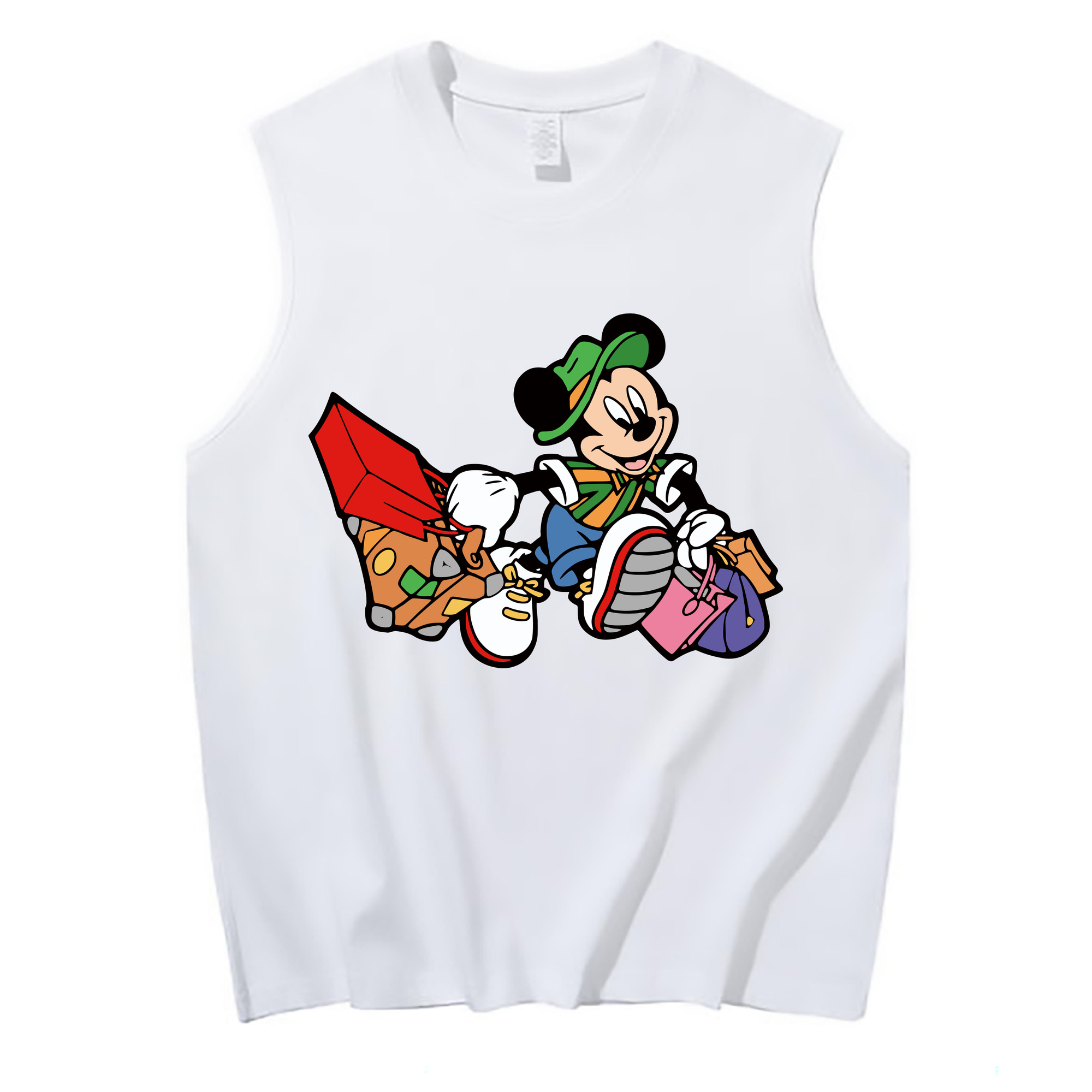 ミッキーマウス Mickey Mouse コットン100％タンクトップ（フロントプリント）