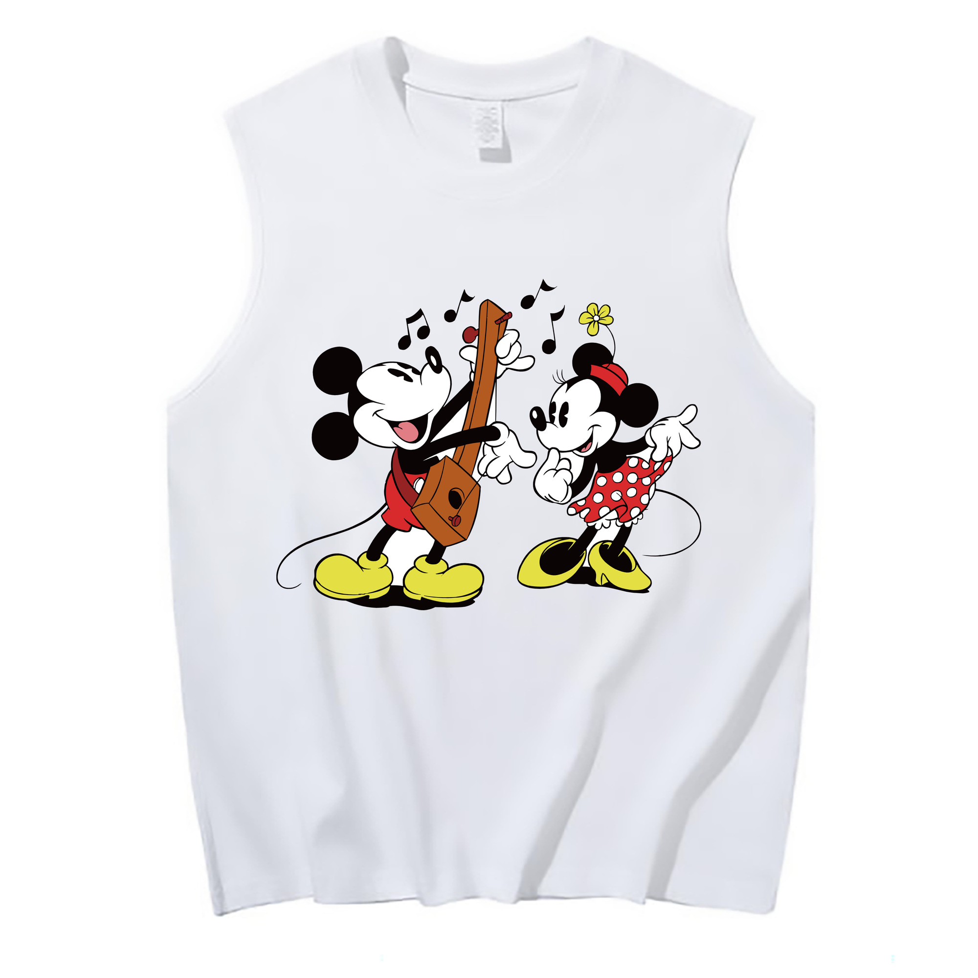 ミッキーマウス Mickey Mouse コットン100％タンクトップ（フロントプリント）