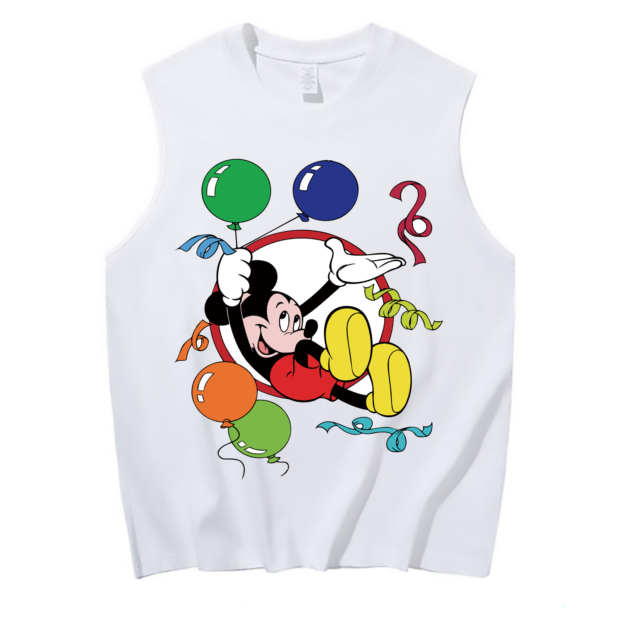 ミッキーマウス Mickey Mouse コットン100％タンクトップ（フロントプリント）