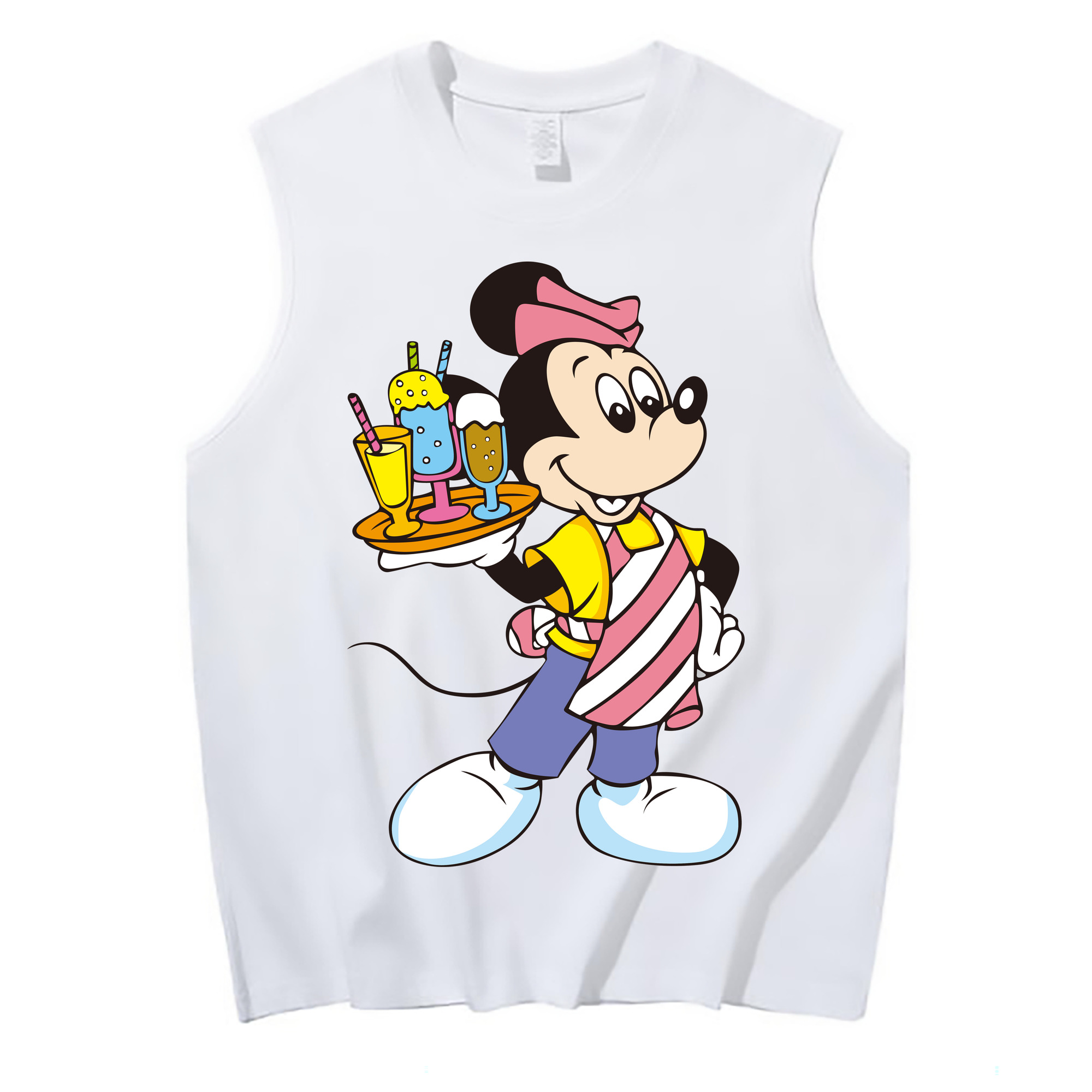 ミッキーマウス Mickey Mouse コットン100％タンクトップ（フロントプリント）