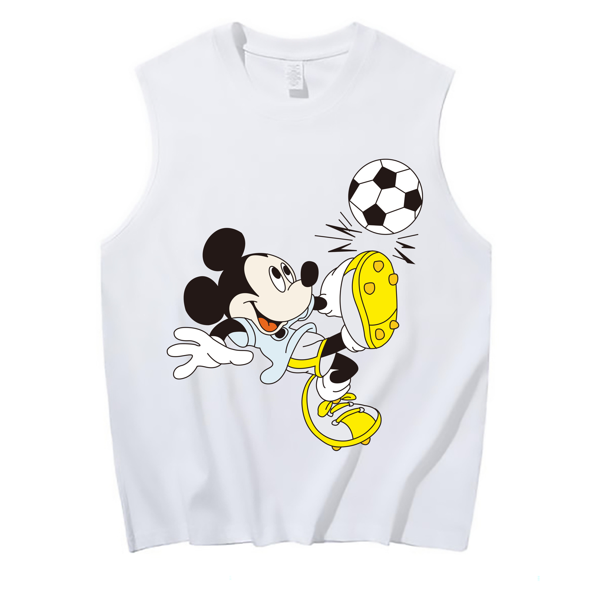 ミッキーマウス Mickey Mouse コットン100％タンクトップ（フロントプリント）