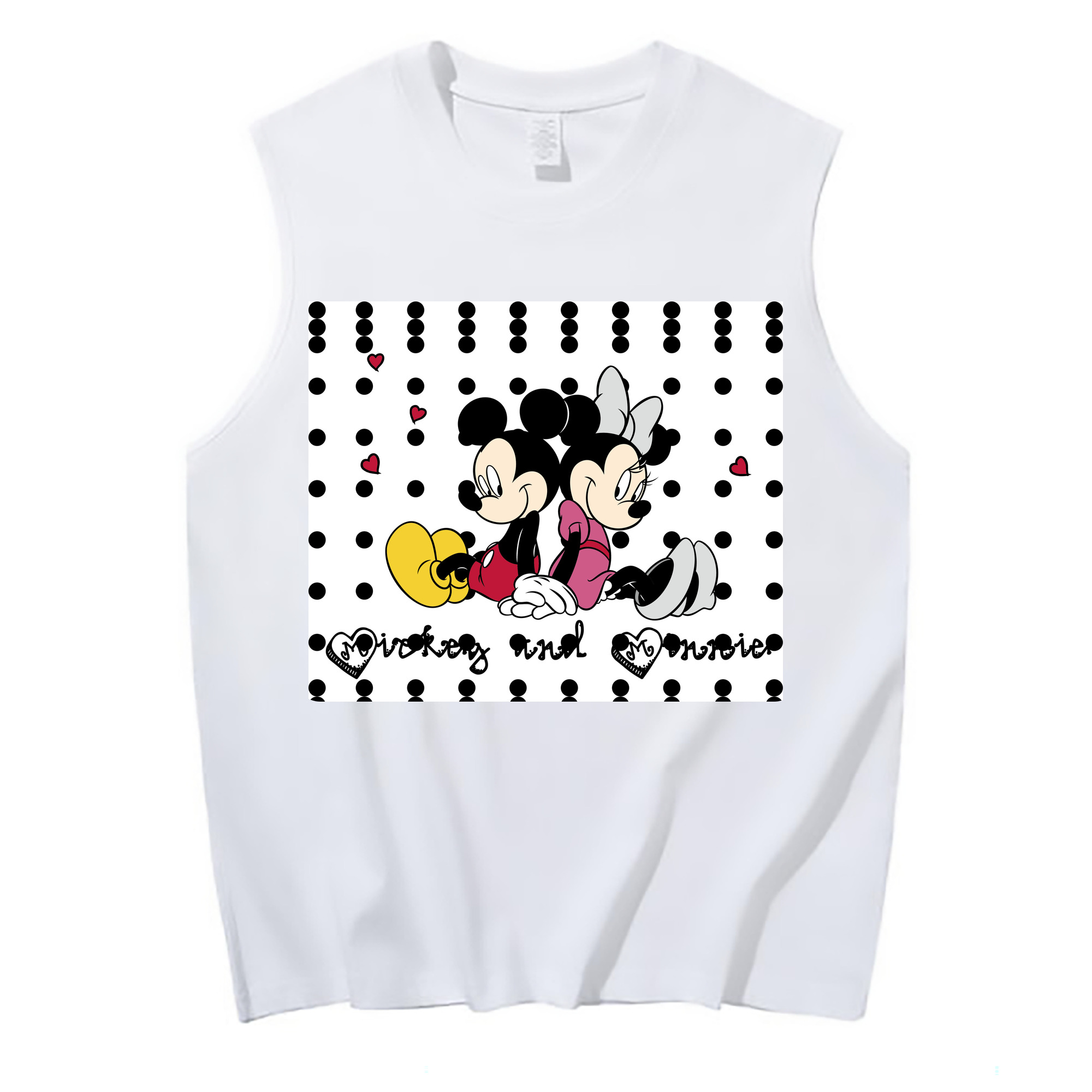 ミッキーマウス Mickey Mouse コットン100％タンクトップ（フロントプリント）