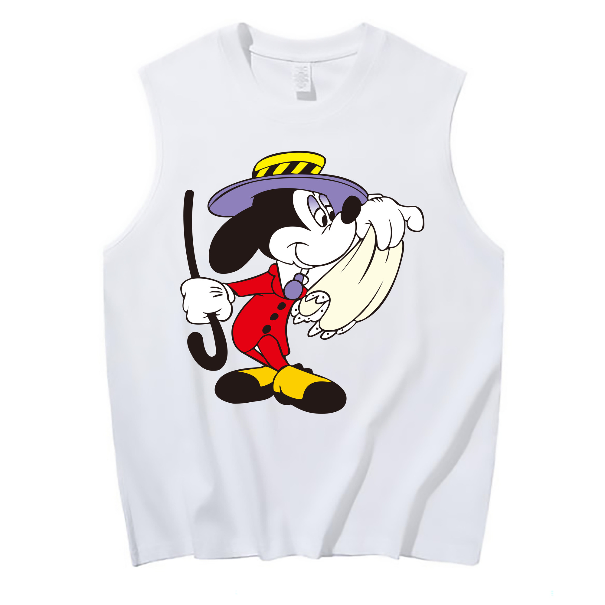 ミッキーマウス Mickey Mouse コットン100％タンクトップ（フロントプリント）