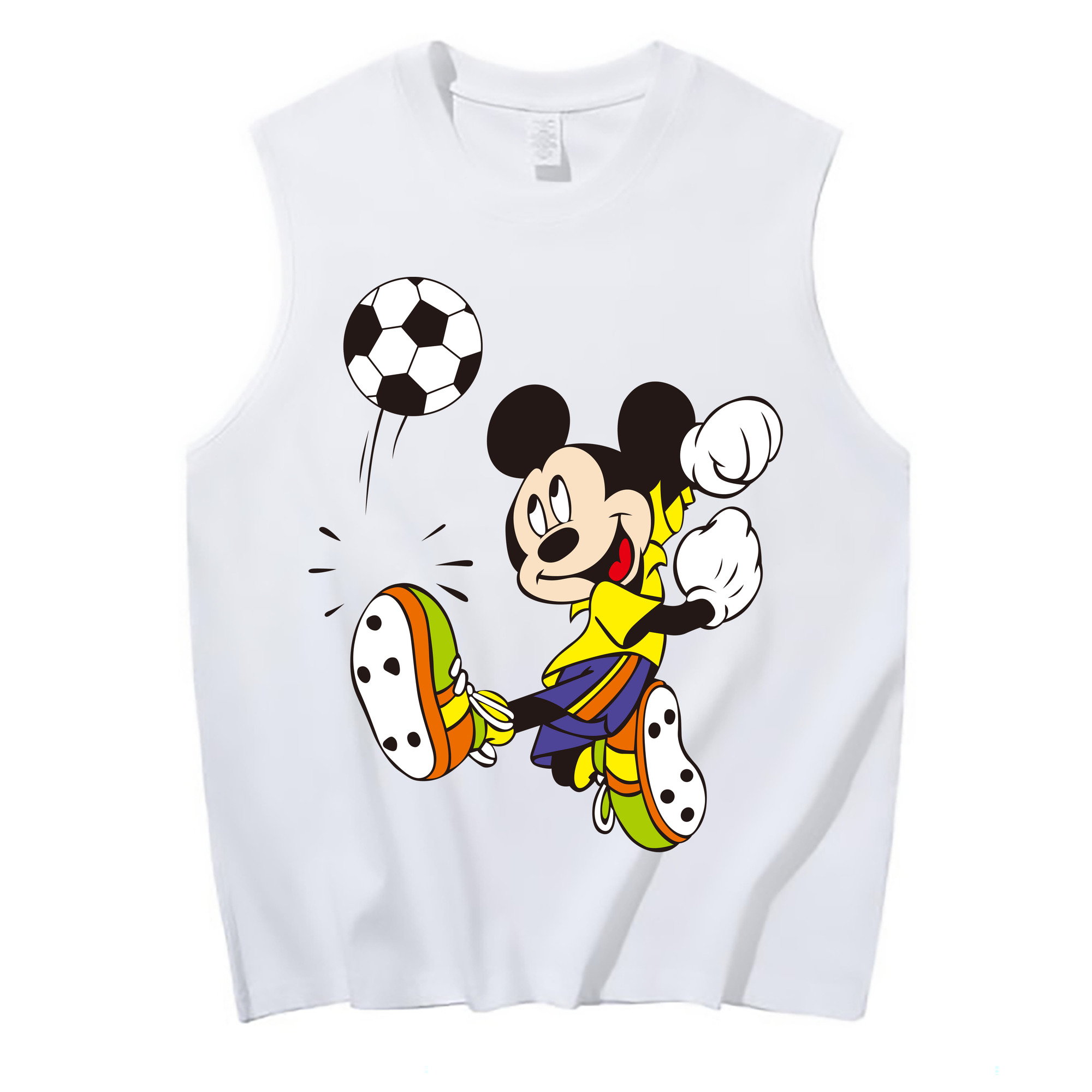 ミッキーマウス Mickey Mouse コットン100％タンクトップ（フロントプリント）
