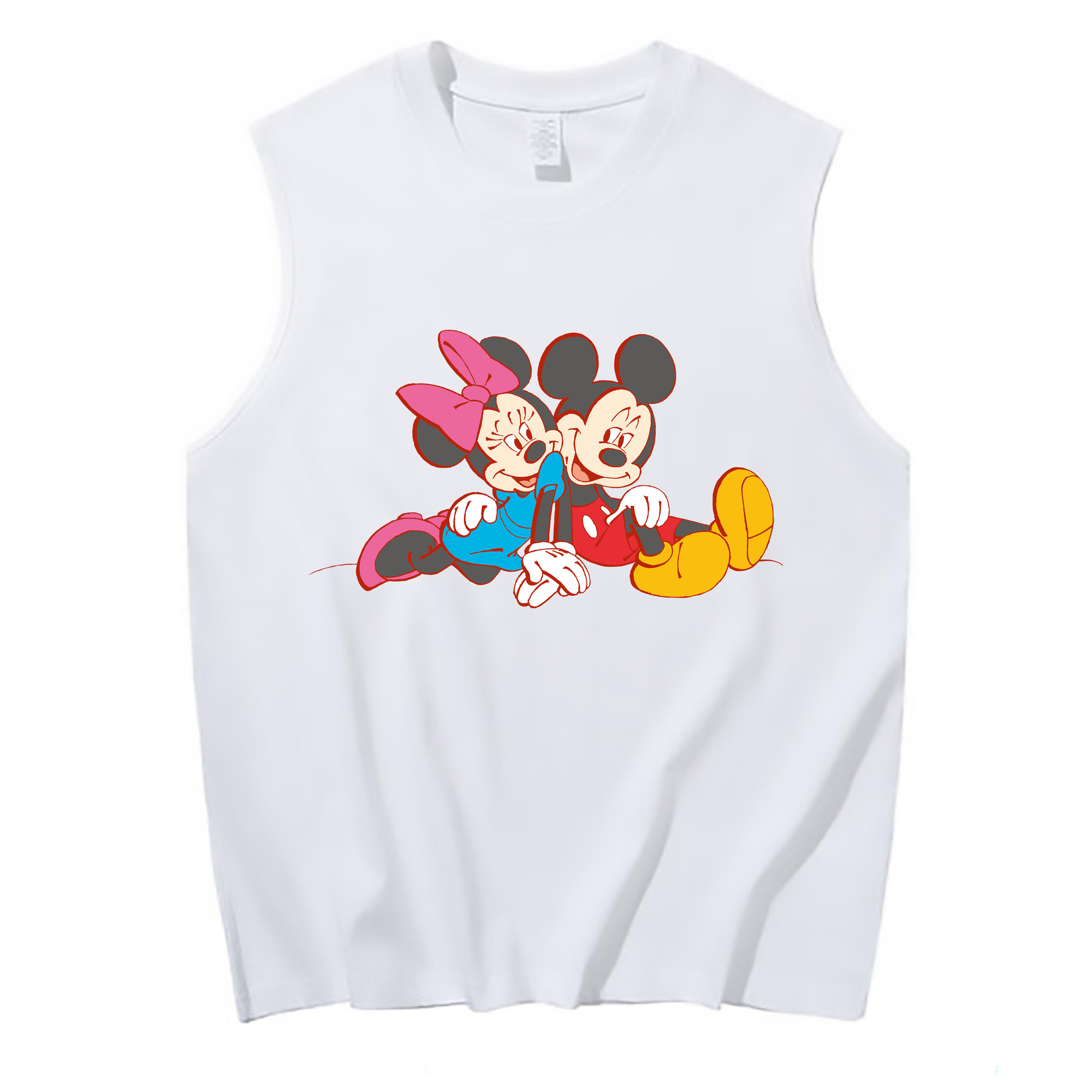 ミッキーマウス Mickey Mouse コットン100％タンクトップ（フロントプリント）