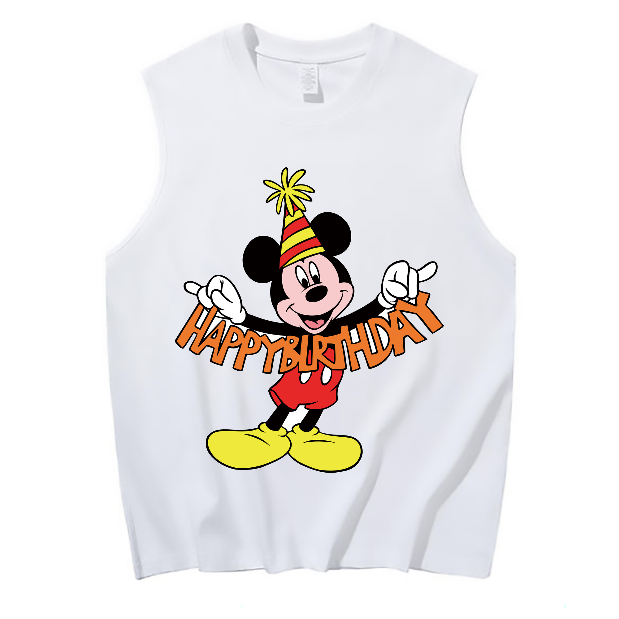 ミッキーマウス Mickey Mouse コットン100％タンクトップ（フロントプリント）