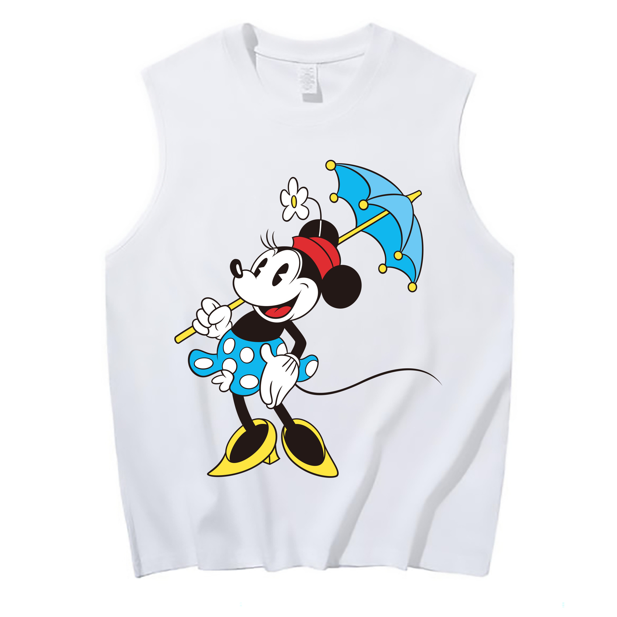 ミッキーマウス Mickey Mouse コットン100％タンクトップ（フロントプリント）