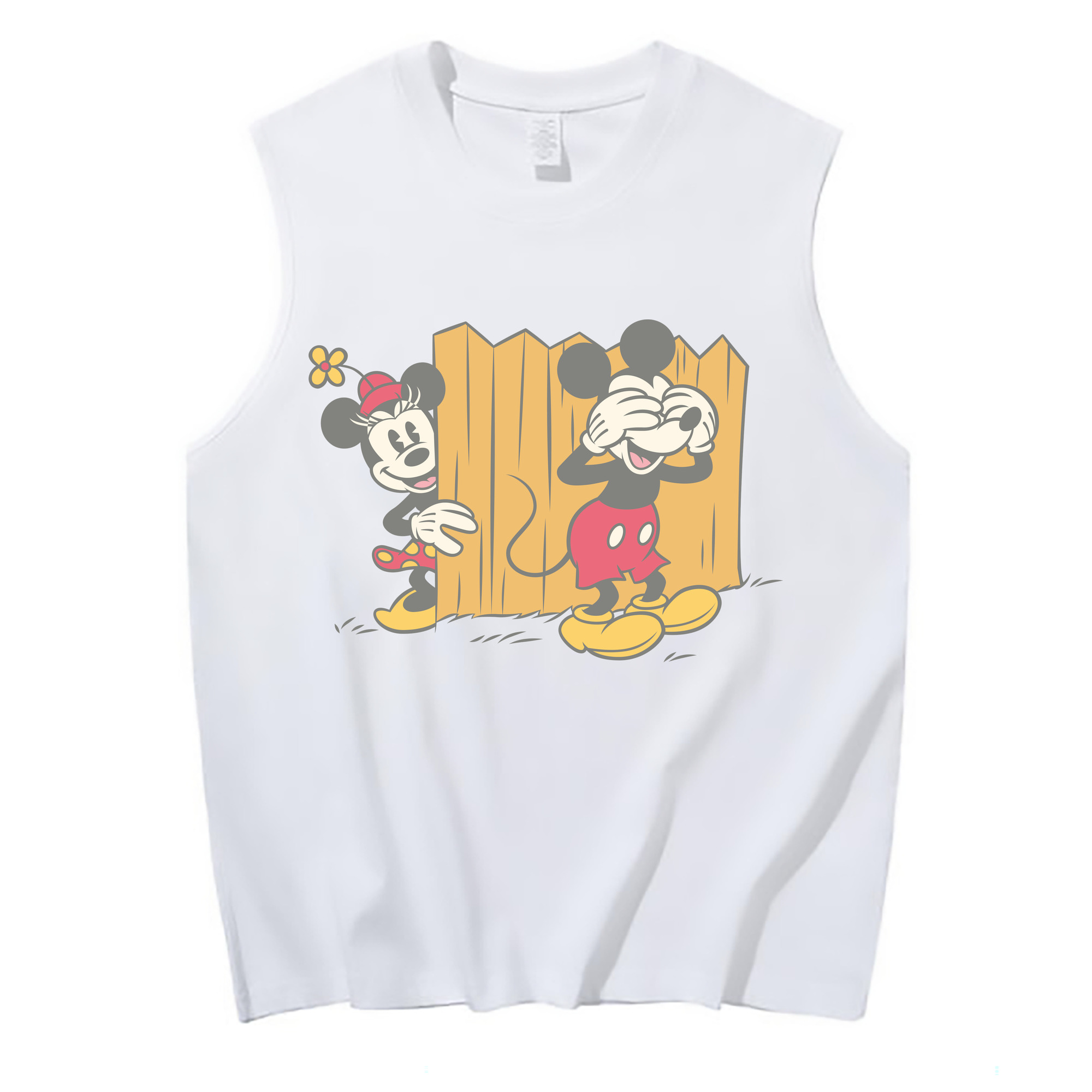 ミッキーマウス Mickey Mouse コットン100％タンクトップ（フロントプリント）
