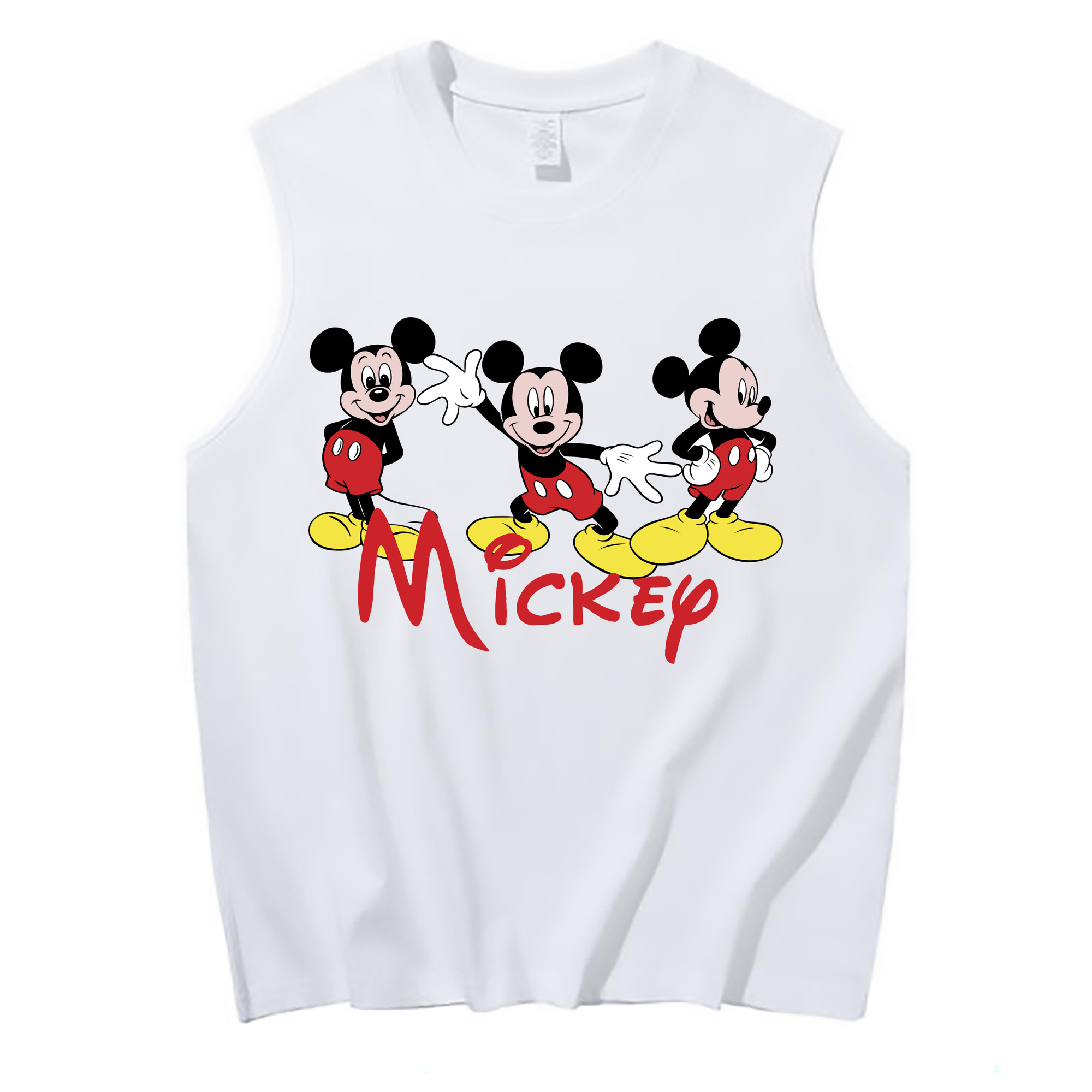 ミッキーマウス Mickey Mouse コットン100％タンクトップ（フロントプリント）