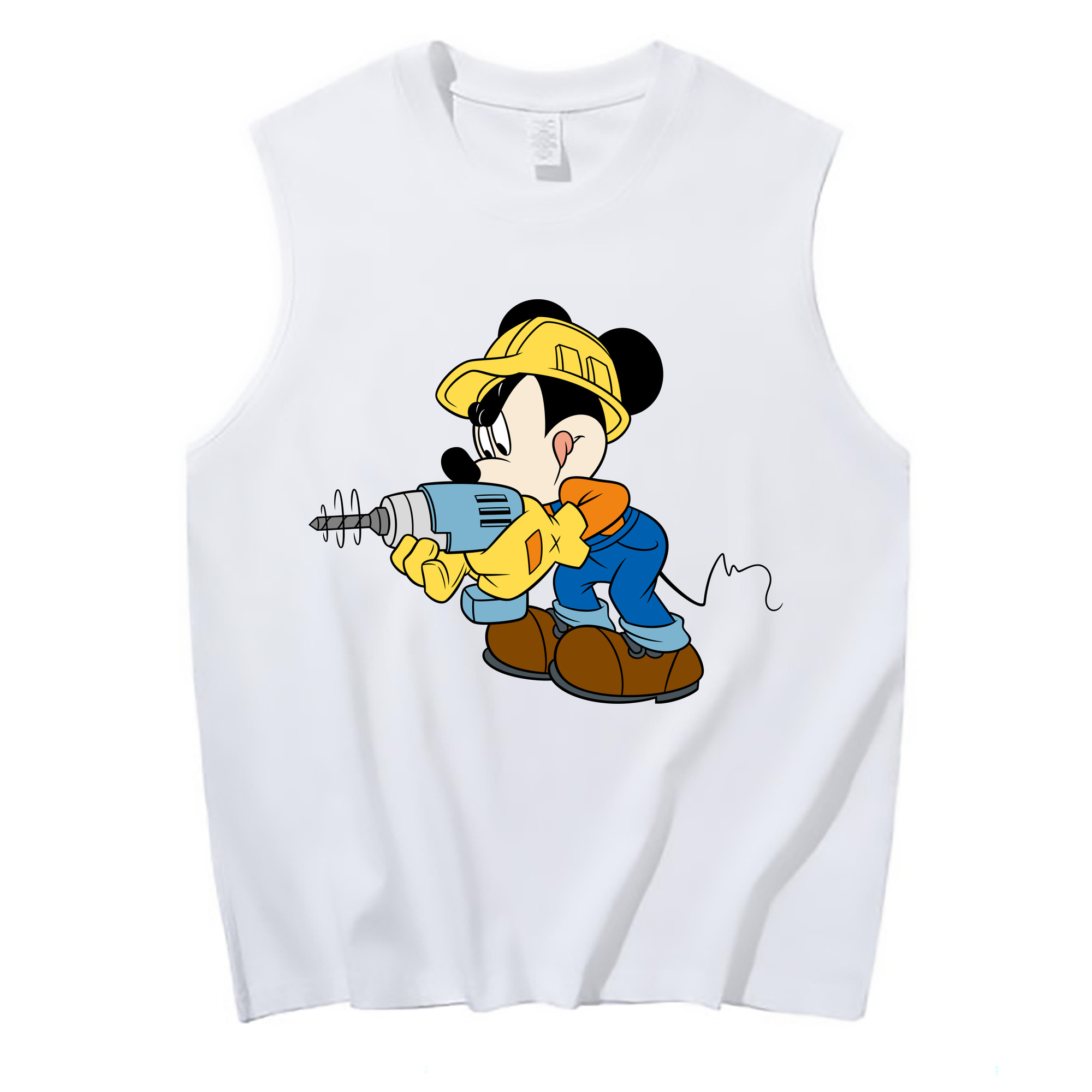 ミッキーマウス Mickey Mouse コットン100％タンクトップ（フロントプリント）
