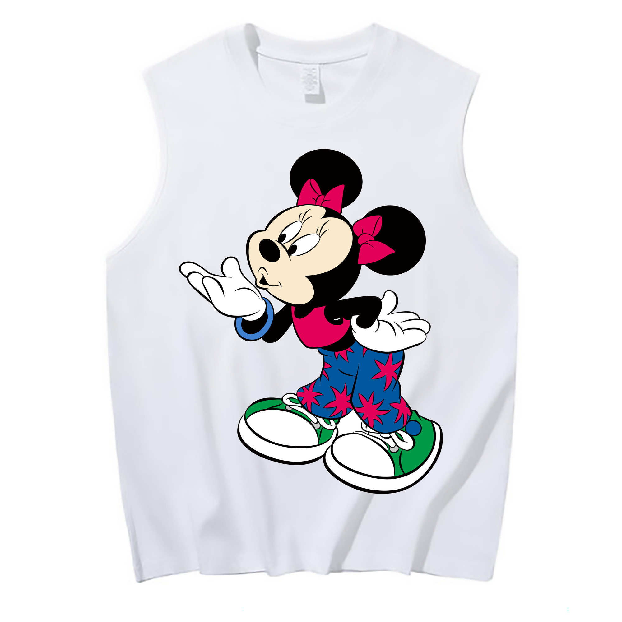 ミッキーマウス Mickey Mouse コットン100％タンクトップ（フロントプリント）