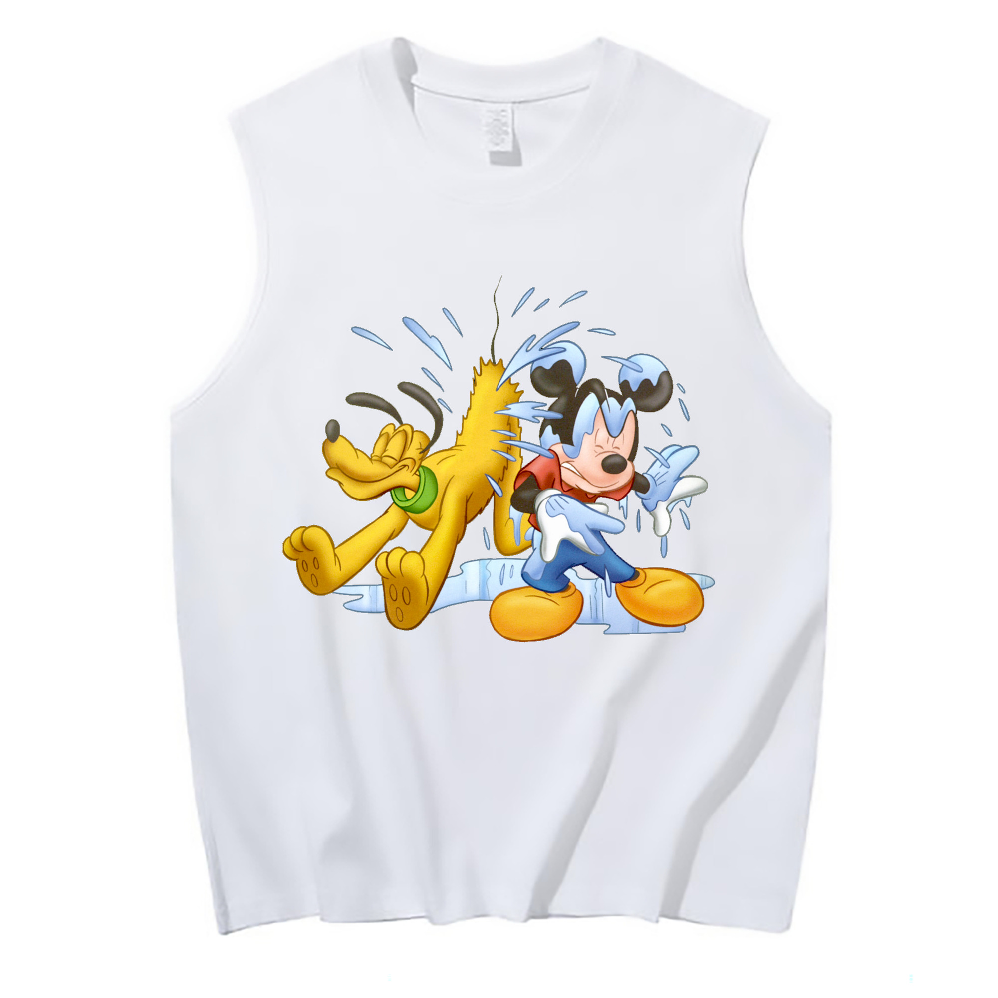ミッキーマウス Mickey Mouse コットン100％タンクトップ（フロントプリント）