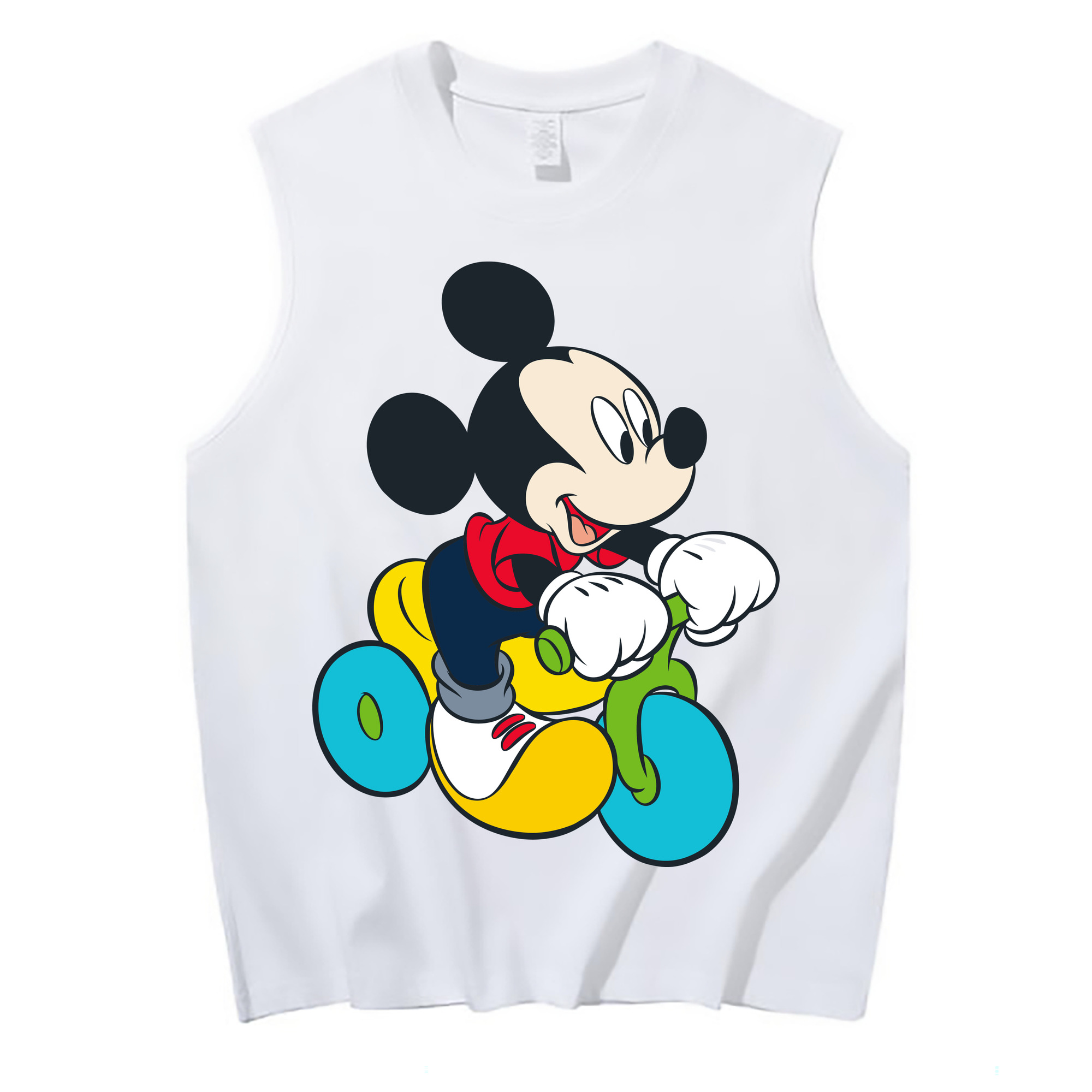 ミッキーマウス Mickey Mouse コットン100％タンクトップ（フロントプリント）