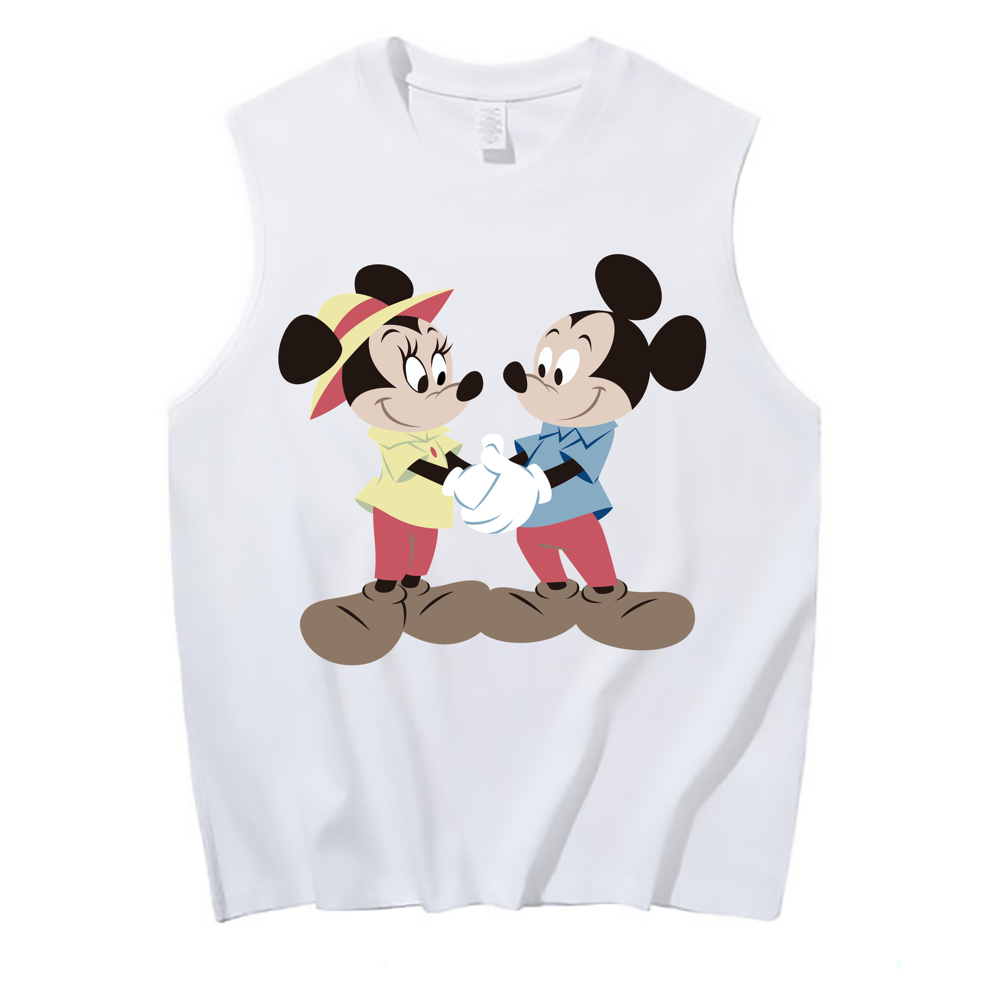 ミッキーマウス Mickey Mouse コットン100％タンクトップ（フロントプリント）