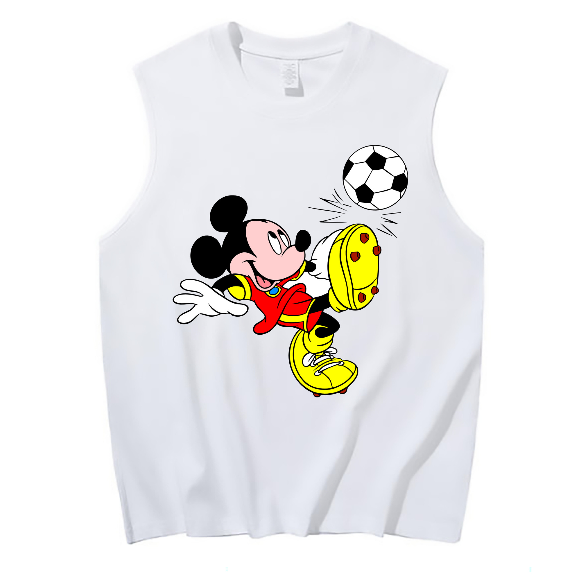 ミッキーマウス Mickey Mouse コットン100％タンクトップ（フロントプリント）