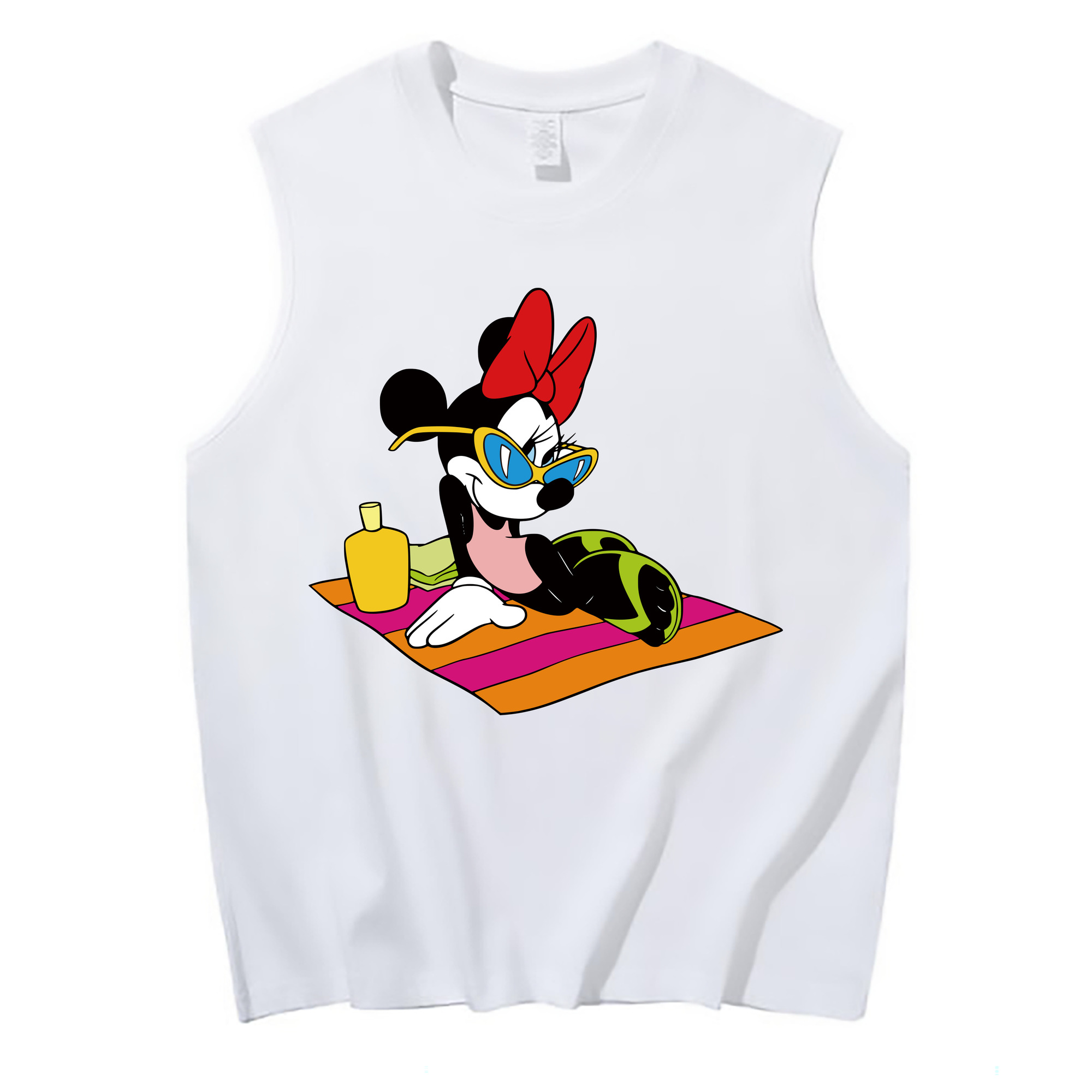 ミッキーマウス Mickey Mouse コットン100％タンクトップ（フロントプリント）