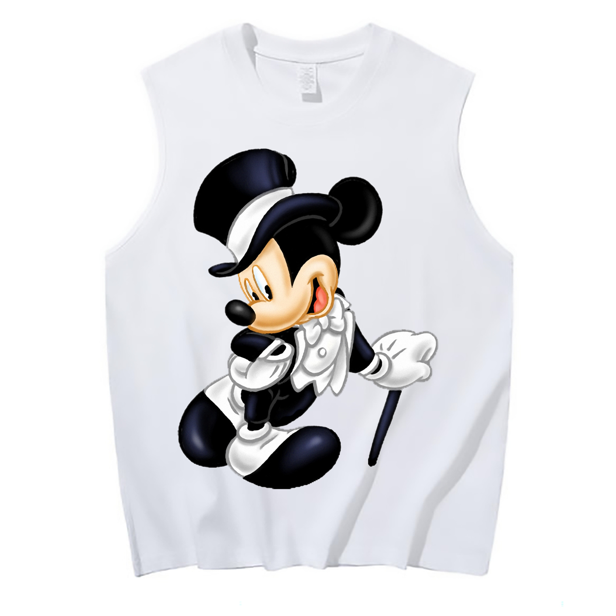 ミッキーマウス Mickey Mouse コットン100％タンクトップ（フロントプリント）