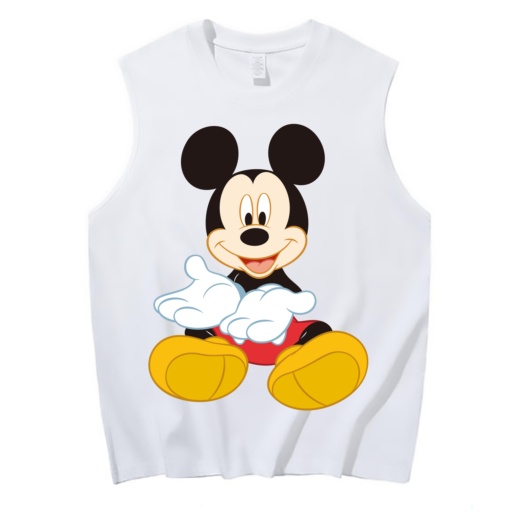 ミッキーマウス Mickey Mouse コットン100％タンクトップ（フロントプリント）