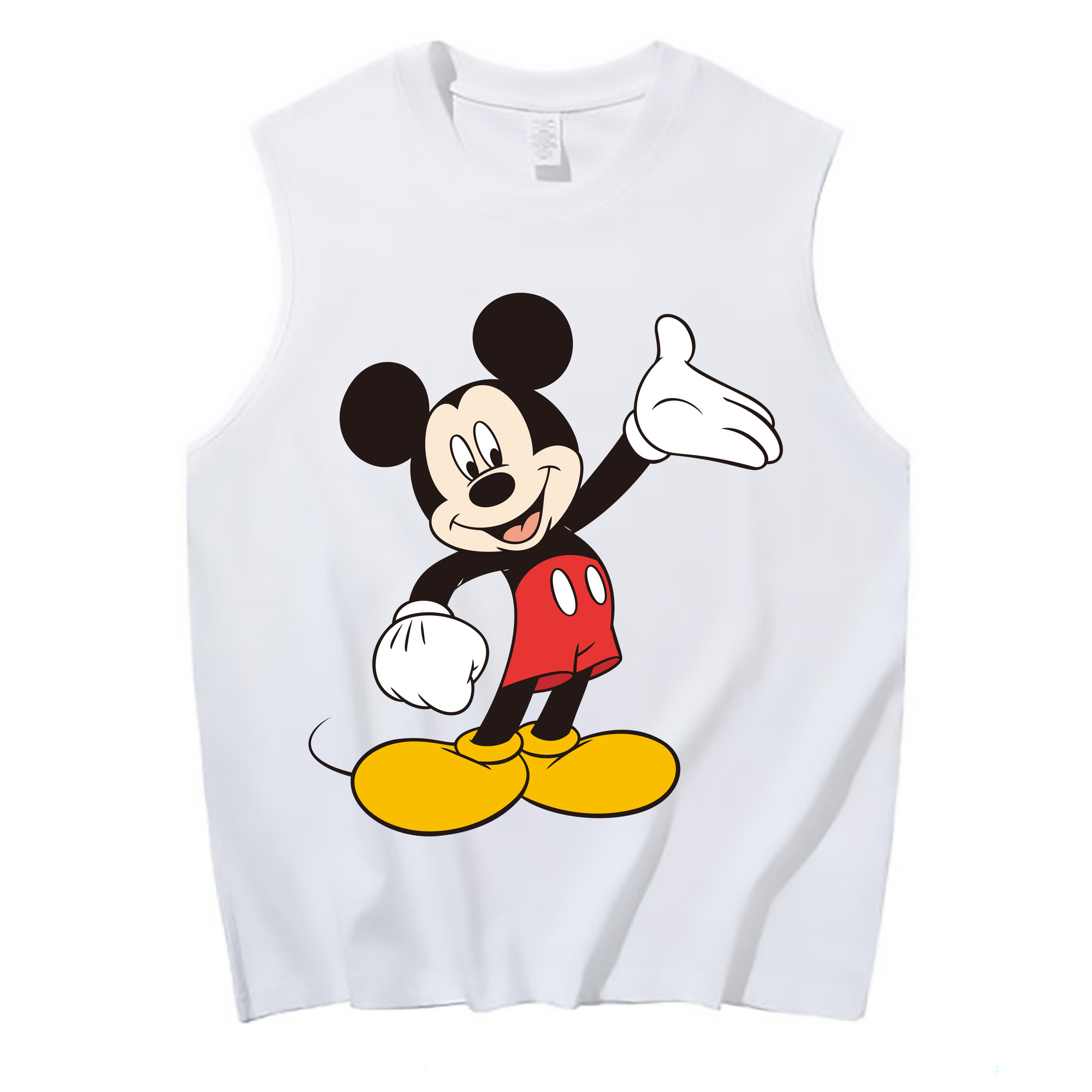 ミッキーマウス Mickey Mouse コットン100％タンクトップ（フロントプリント）