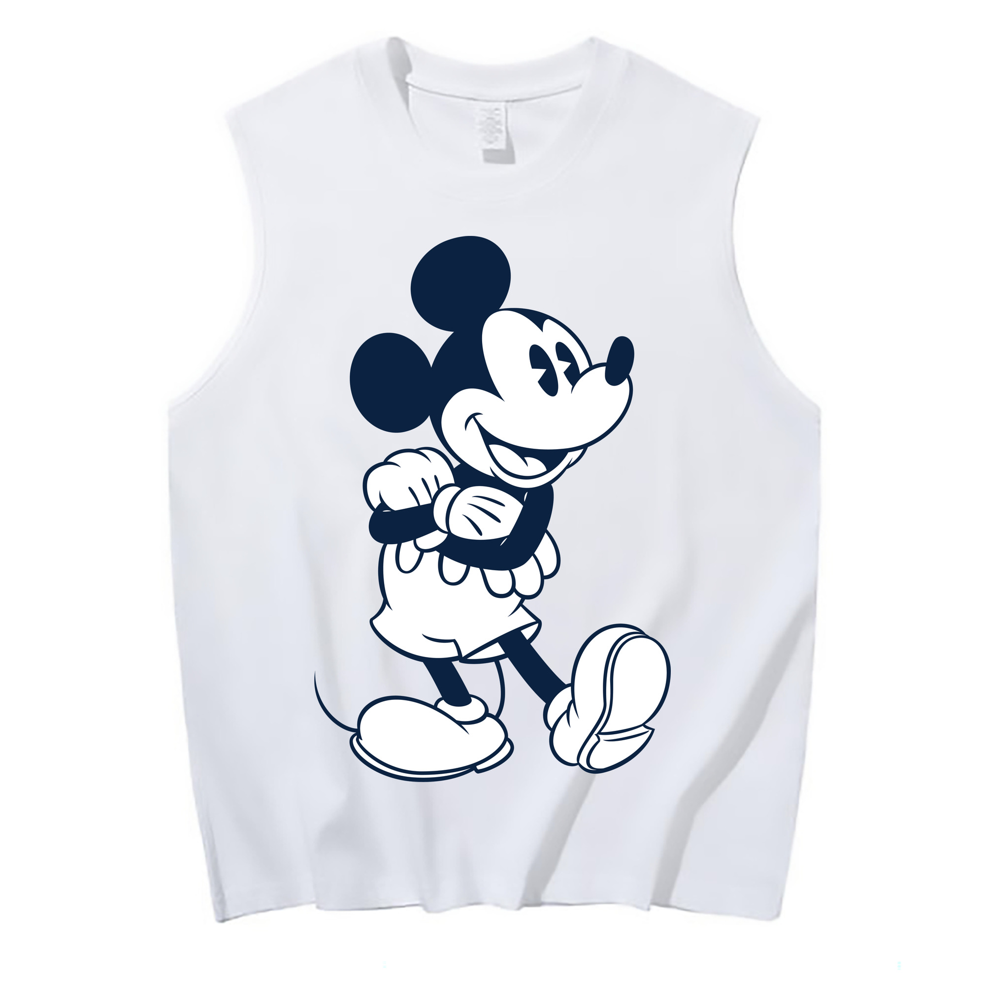 ミッキーマウス Mickey Mouse コットン100％タンクトップ（フロントプリント）