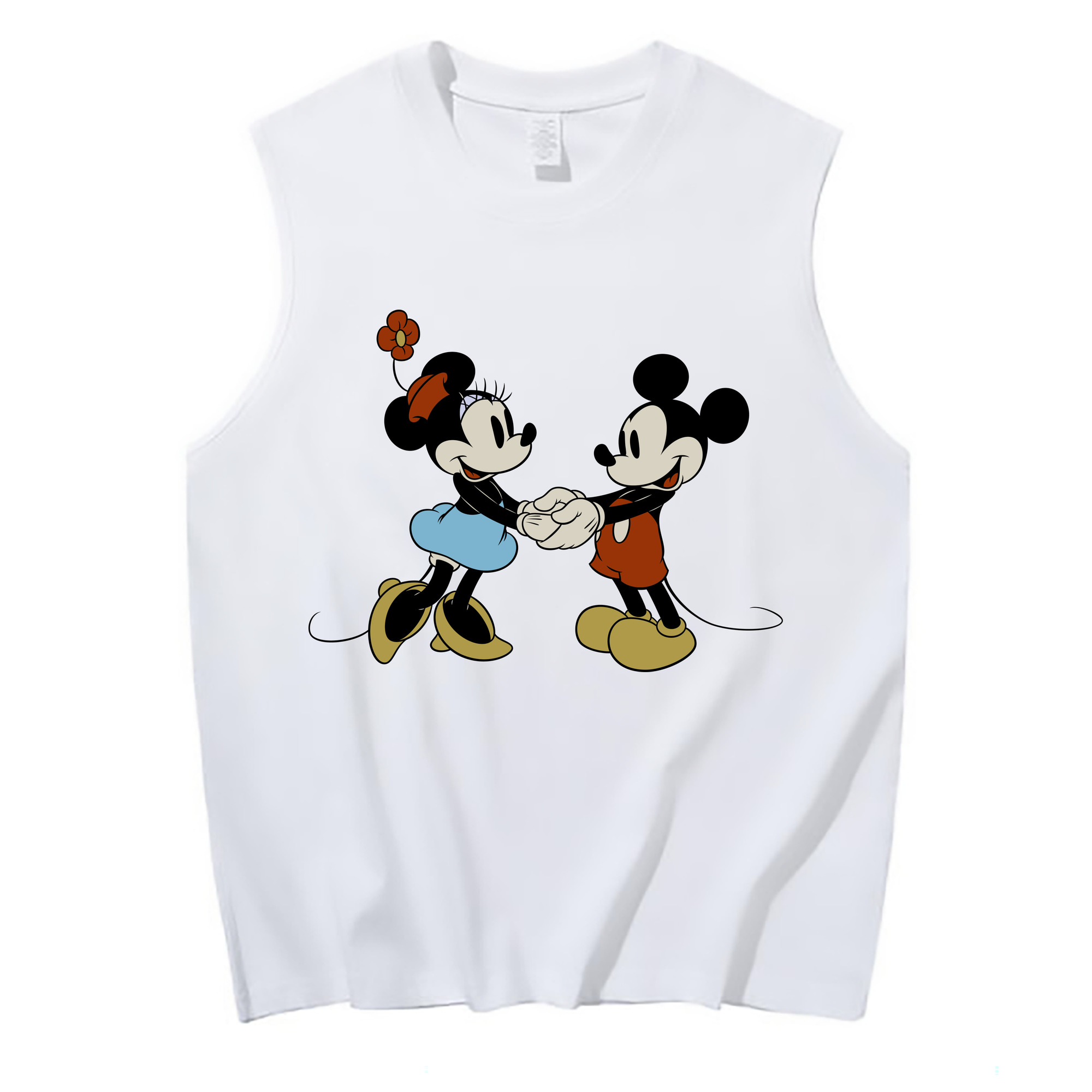 ミッキーマウス Mickey Mouse コットン100％タンクトップ（フロントプリント）