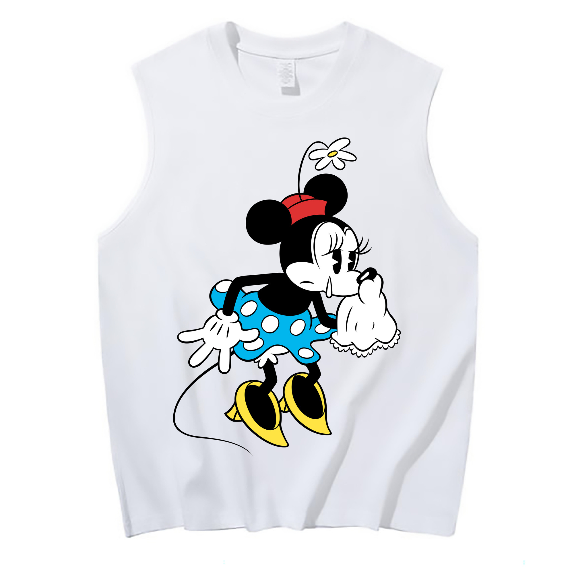 ミッキーマウス Mickey Mouse コットン100％タンクトップ（フロントプリント）