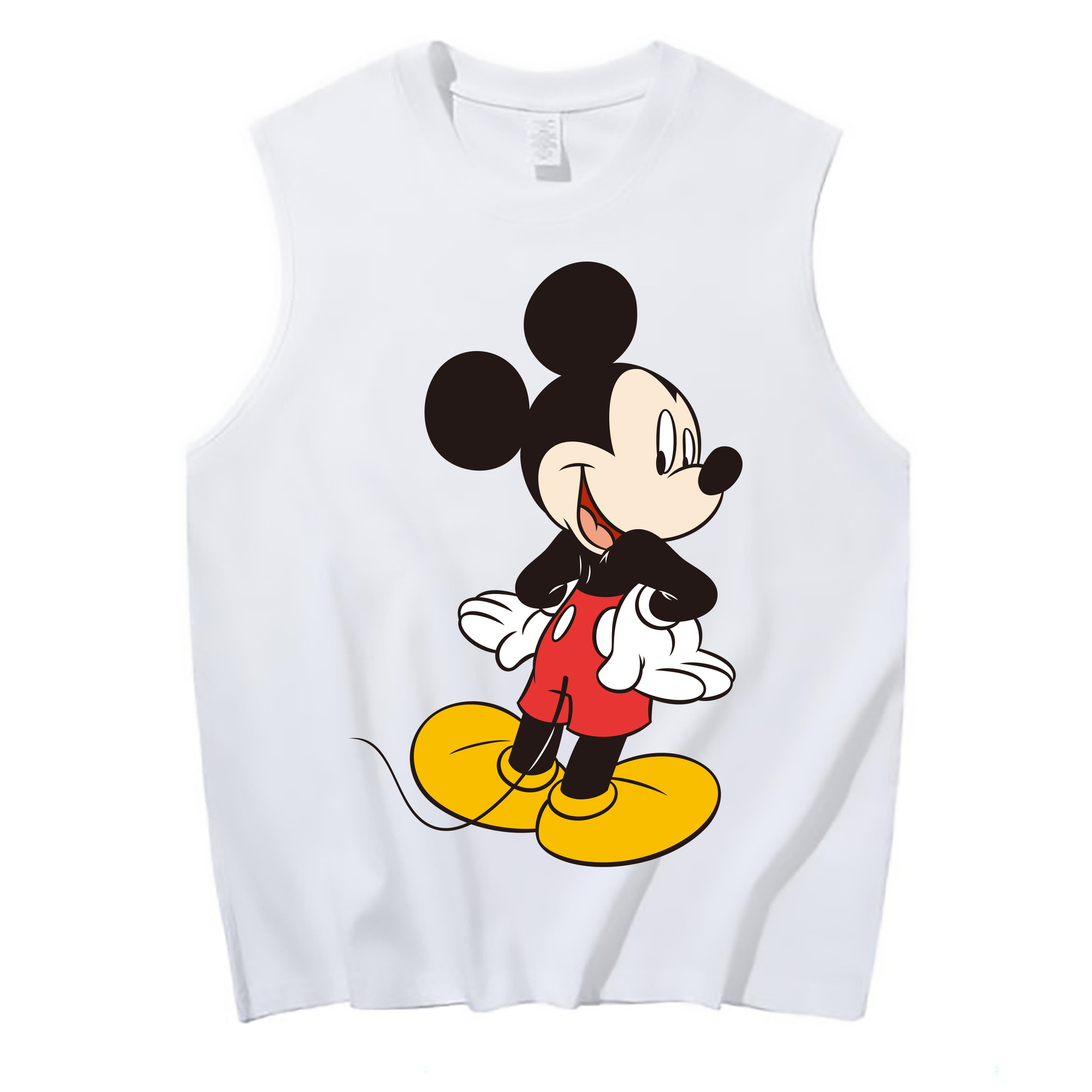 ミッキーマウス Mickey Mouse コットン100％タンクトップ（フロントプリント）