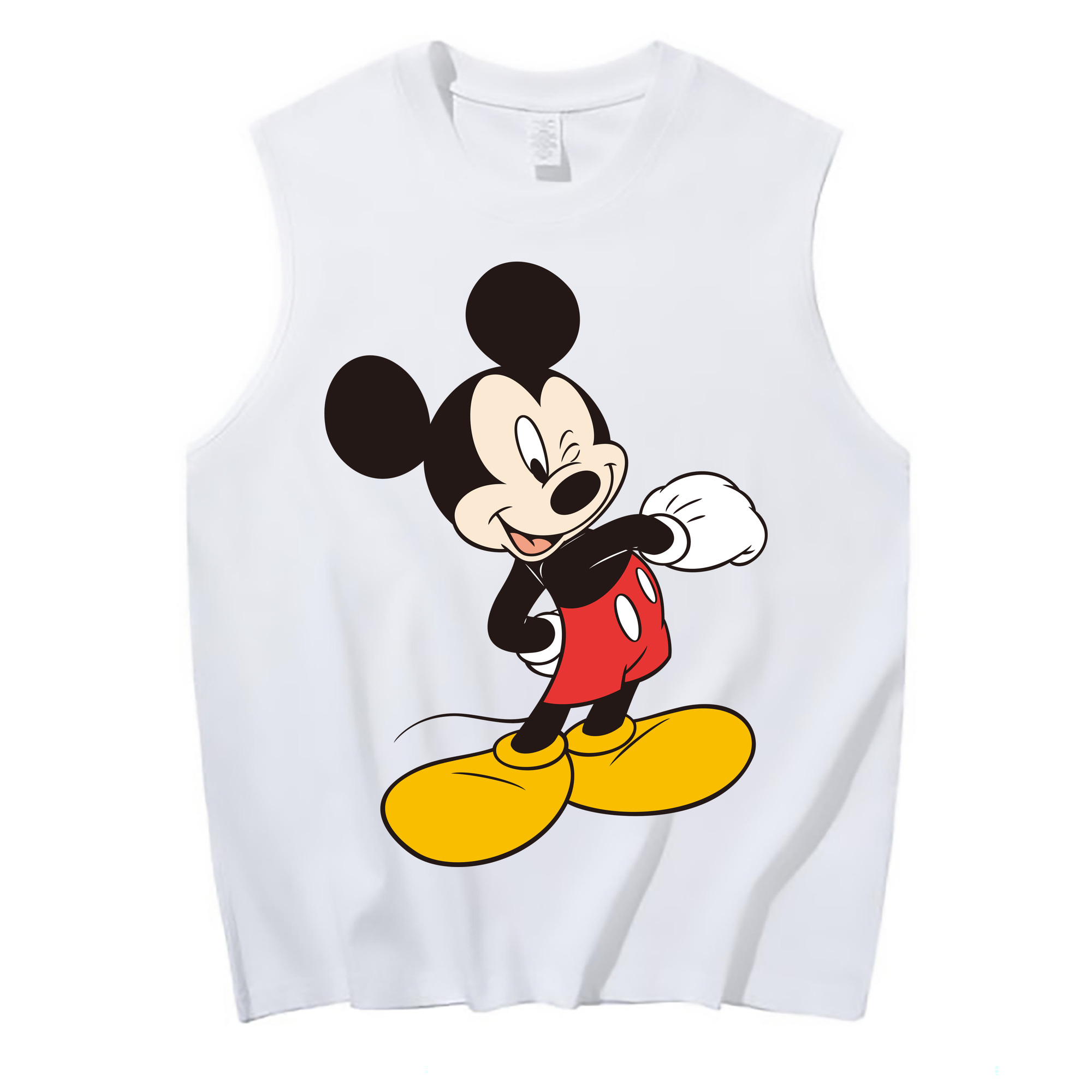 ミッキーマウス Mickey Mouse コットン100％タンクトップ（フロントプリント）